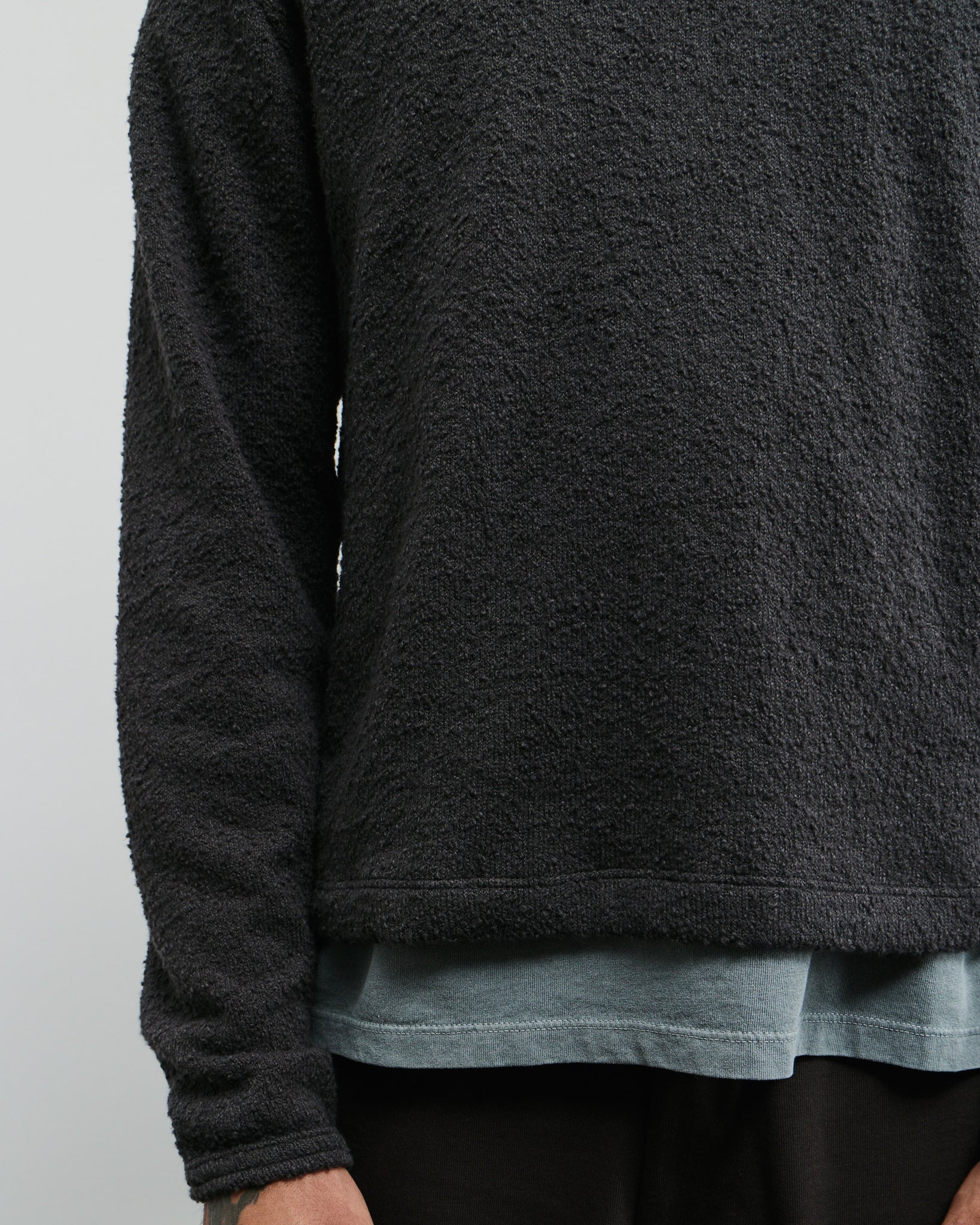 Teddy High V-neck - Shadow