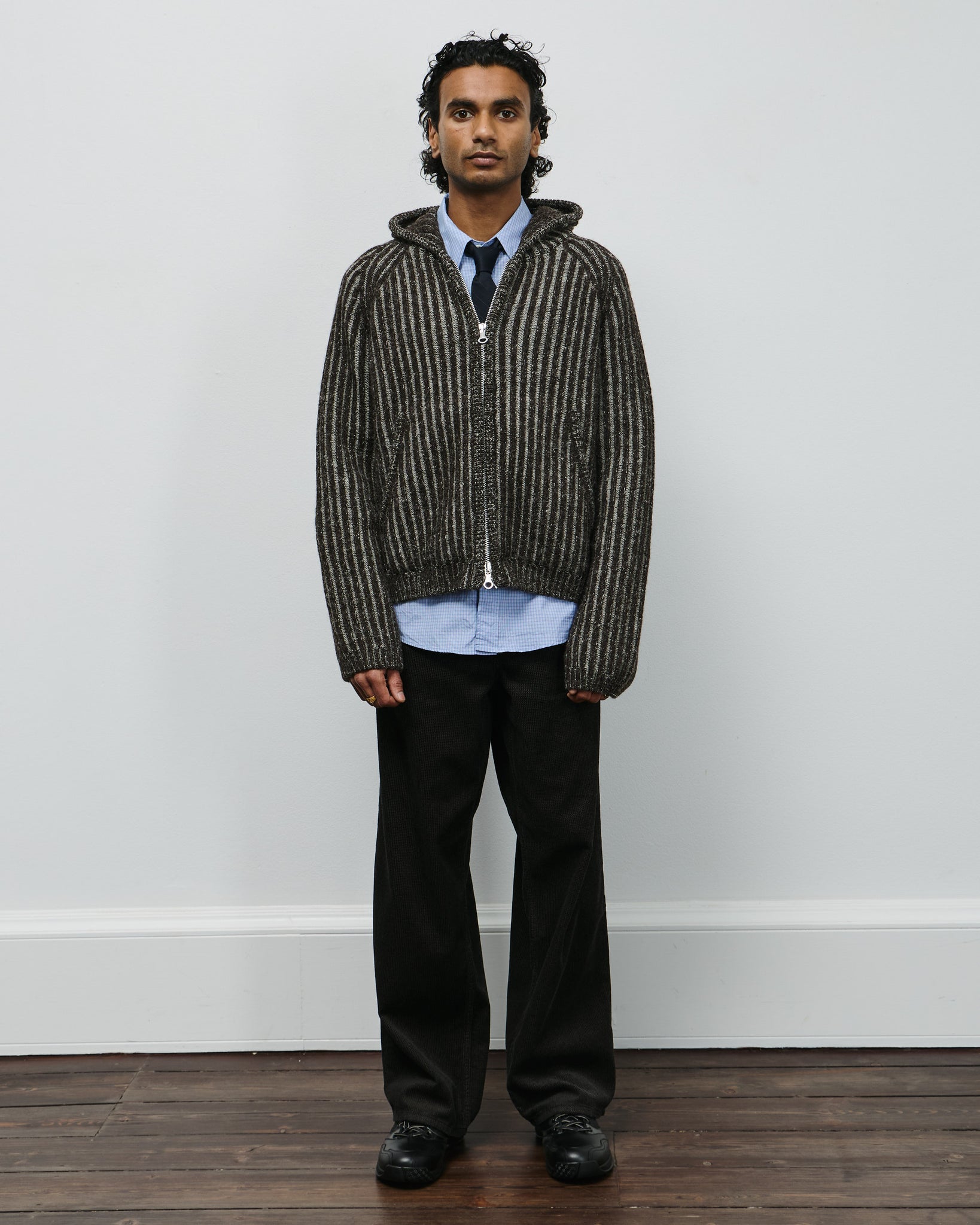 Level Hood - Vanise Brown Stripe Isels Wool
