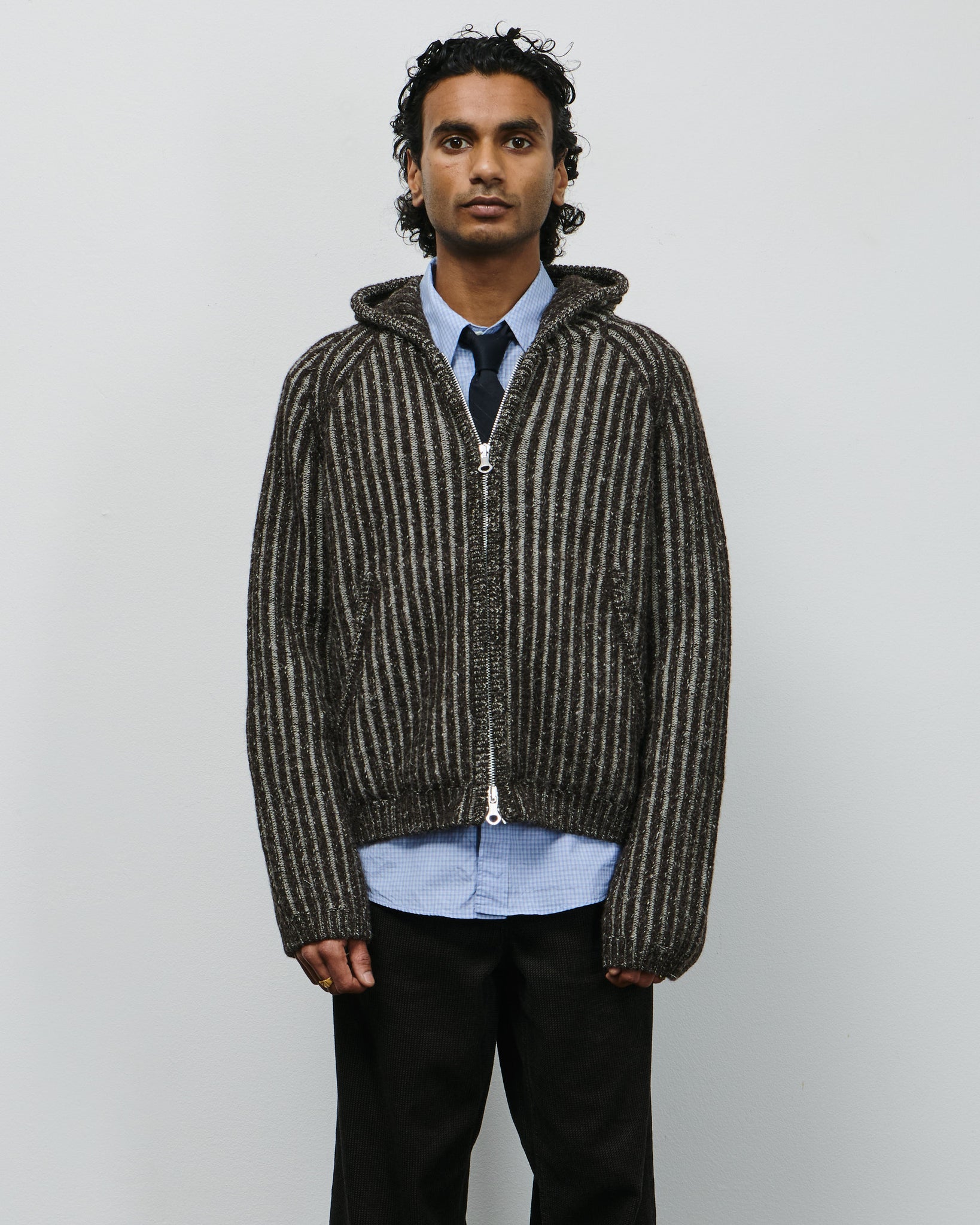 Level Hood - Vanise Brown Stripe Isels Wool