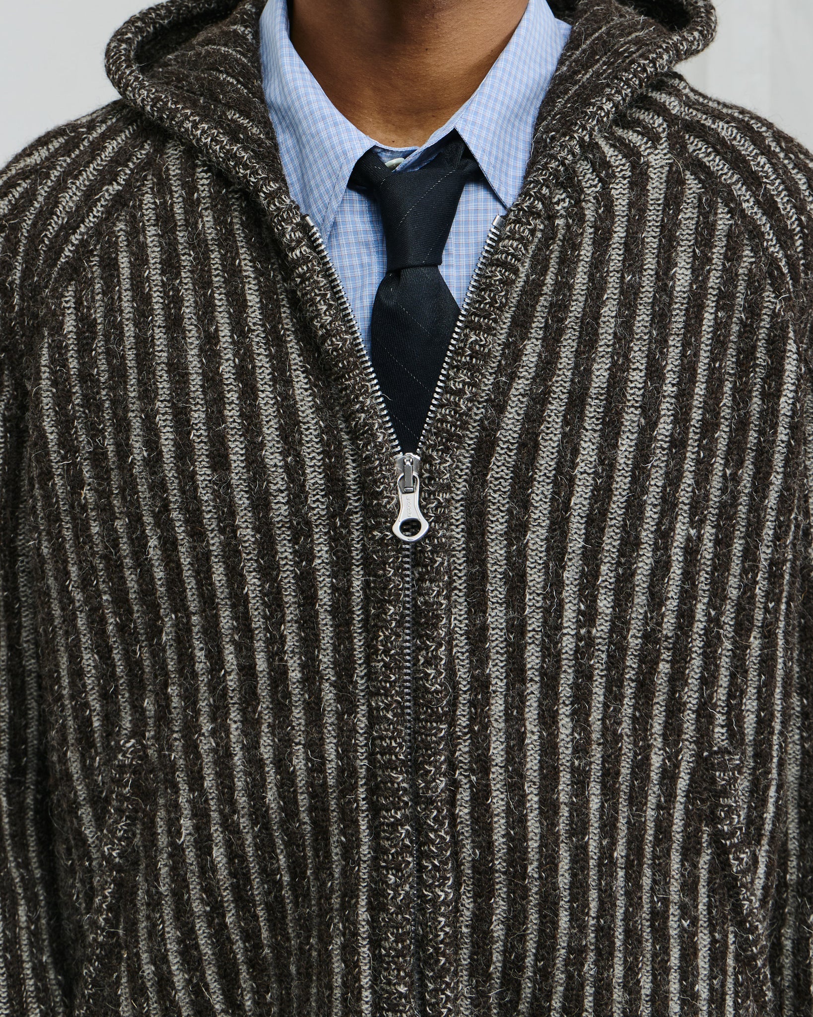 Level Hood - Vanise Brown Stripe Isels Wool