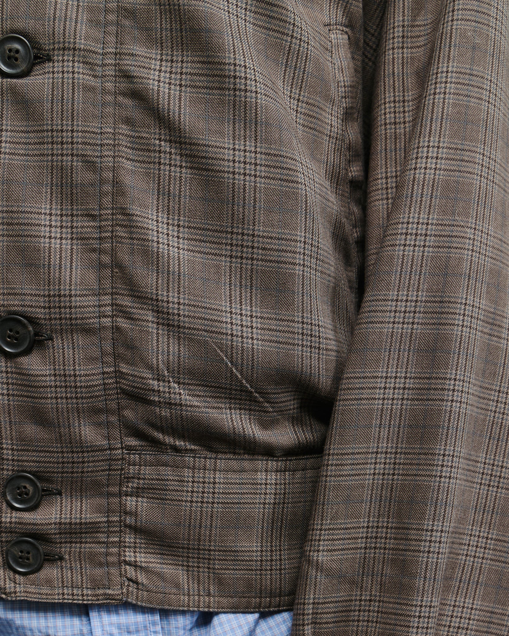Mock Bomber - Dirty Brown Glen Plaid