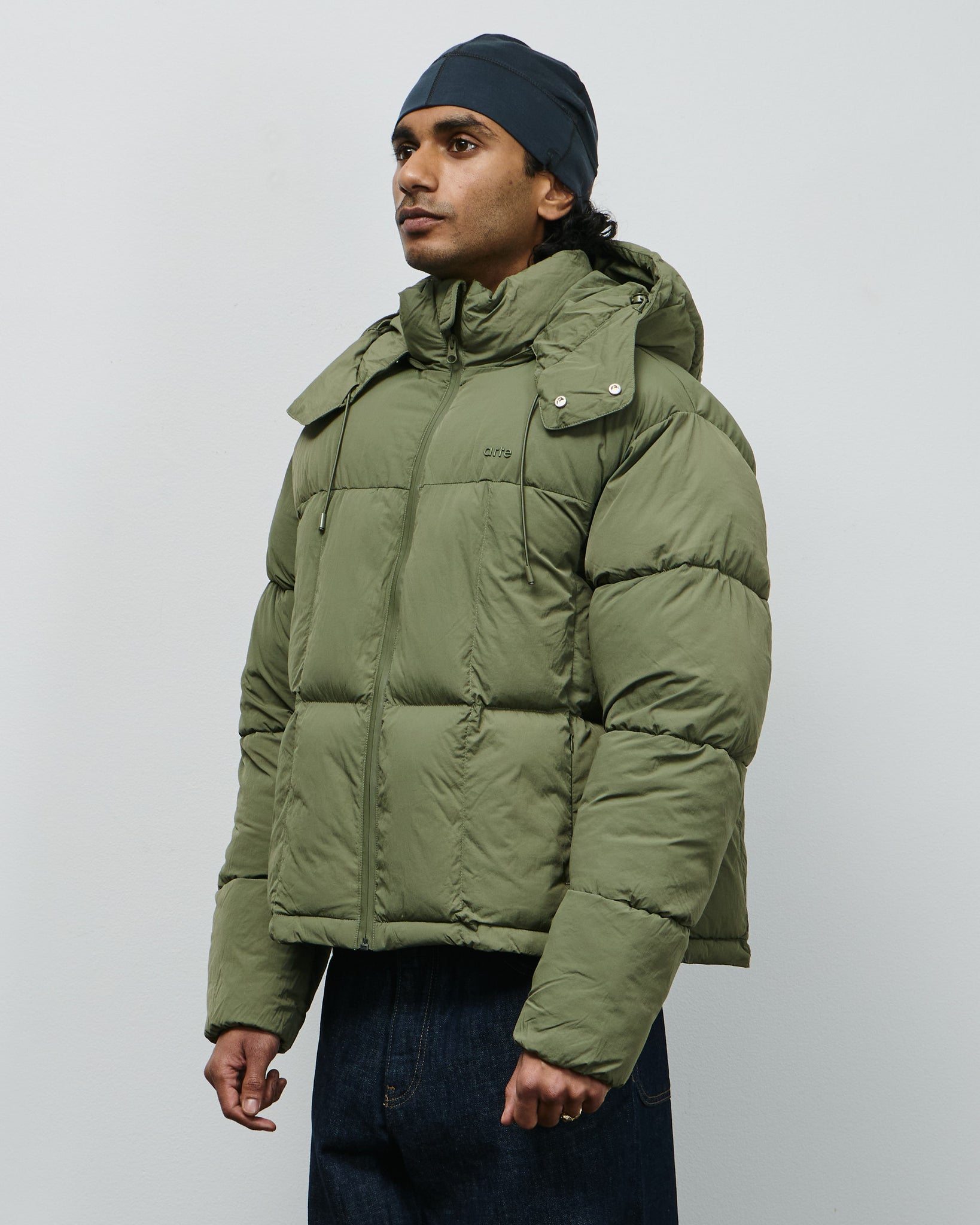 Special Cuts Puffer Jacket - Green