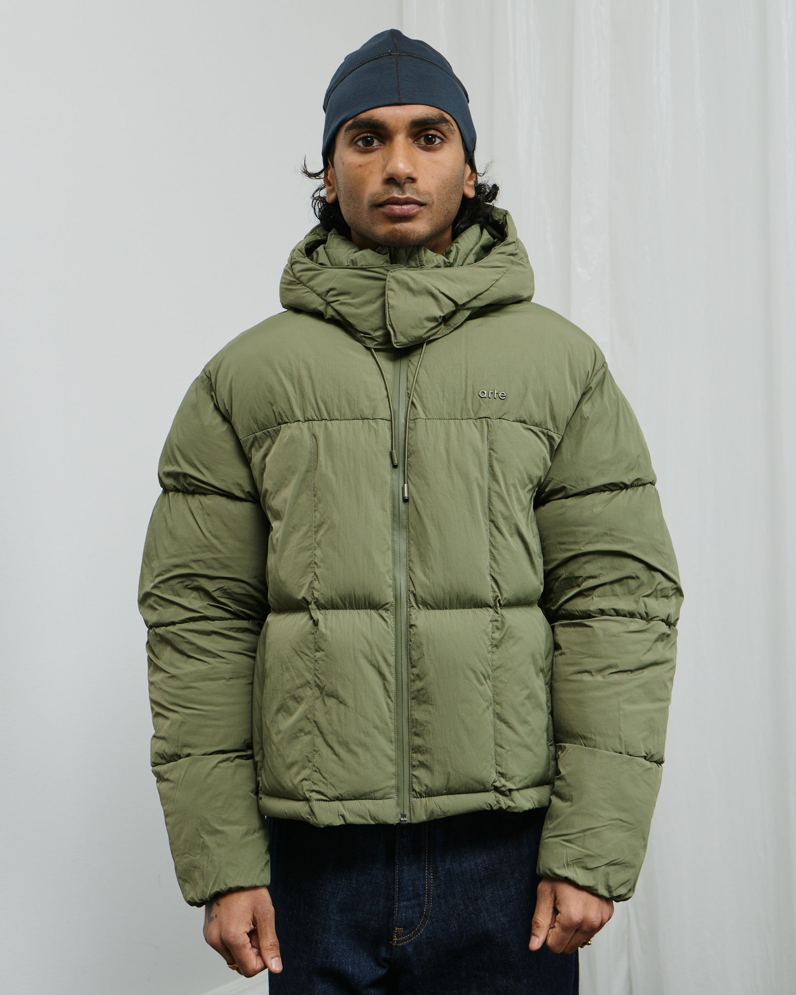 Special Cuts Puffer Jacket - Green