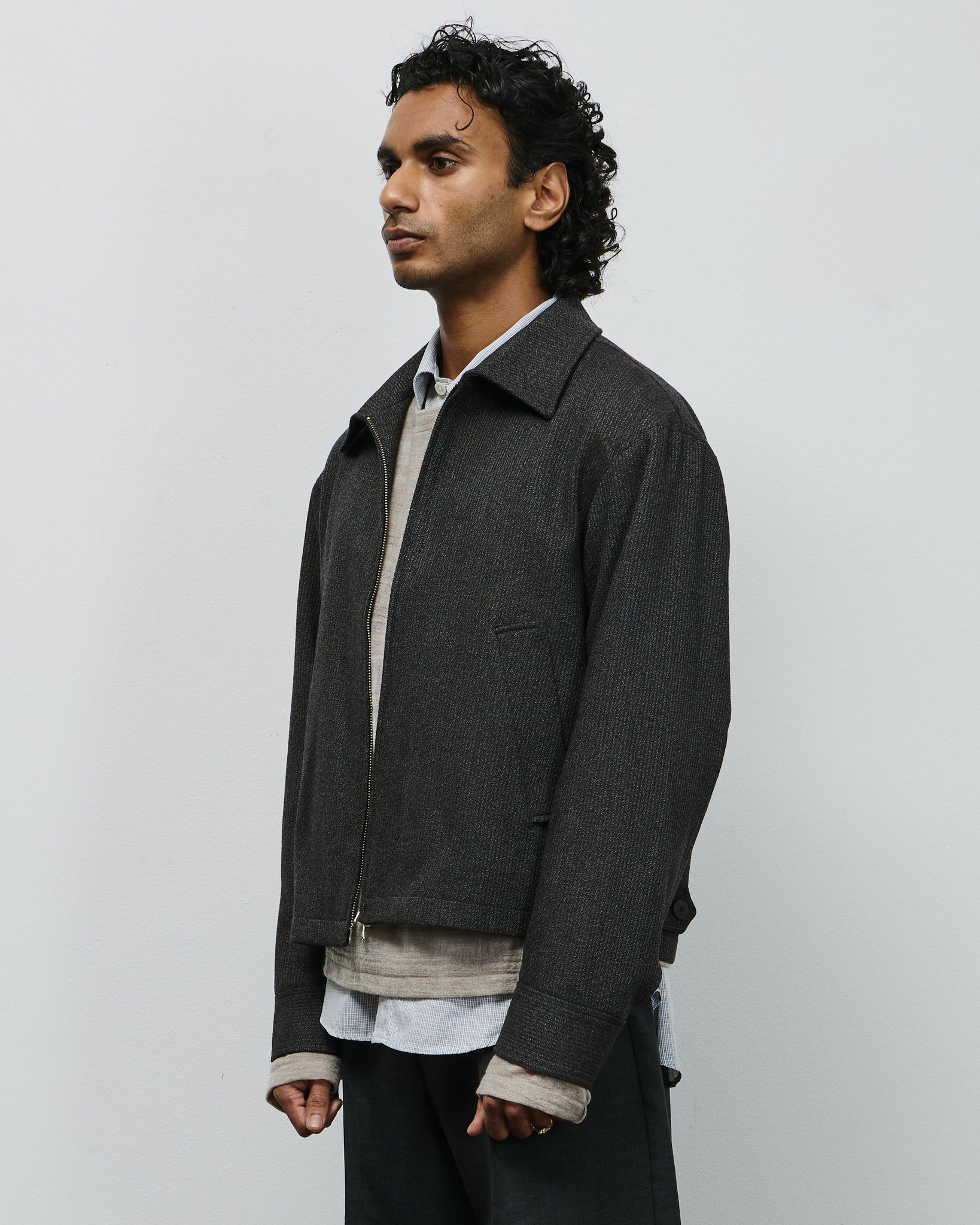 Mail Jacket - Brown Melange Stripe