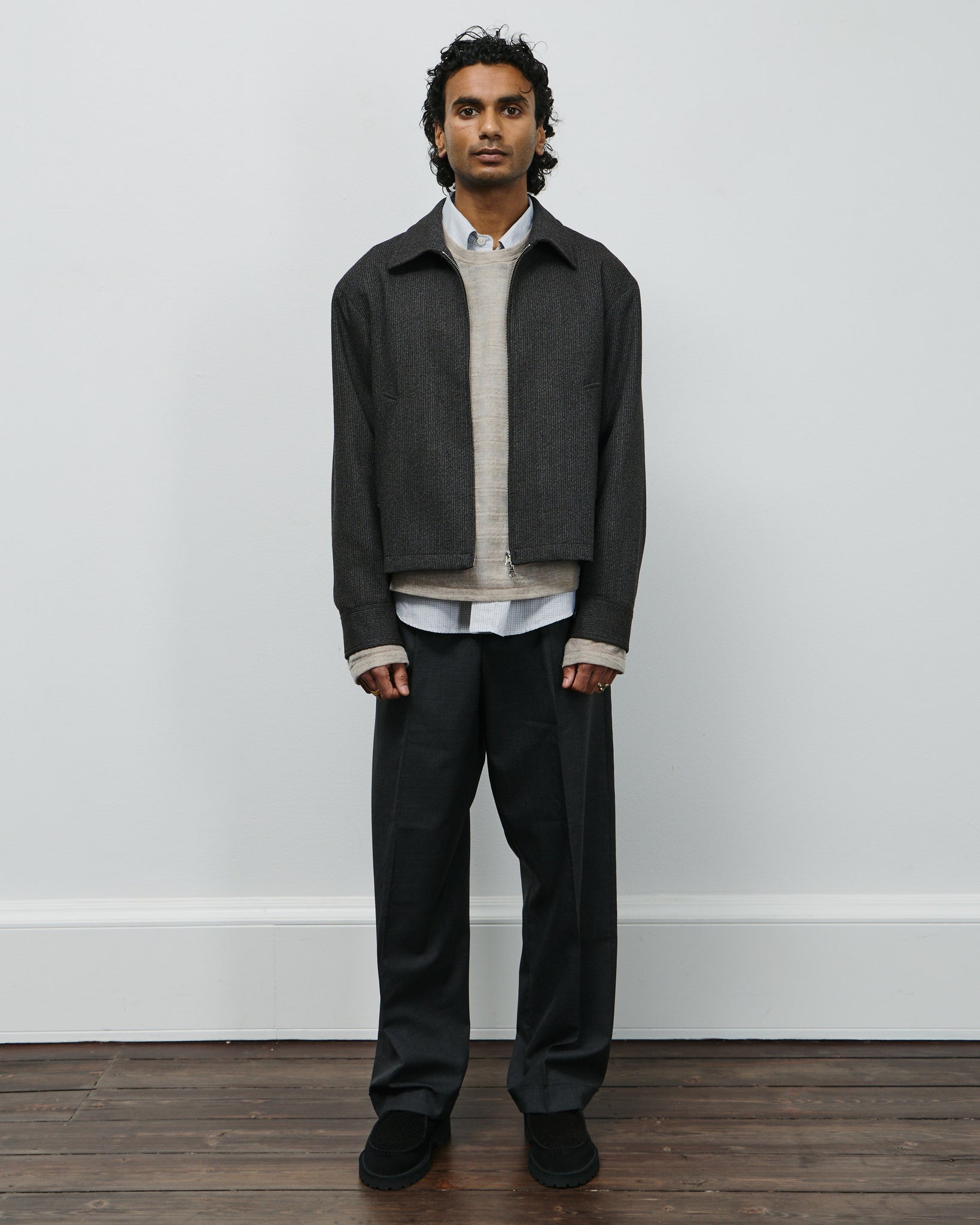 Mail Jacket - Brown Melange Stripe