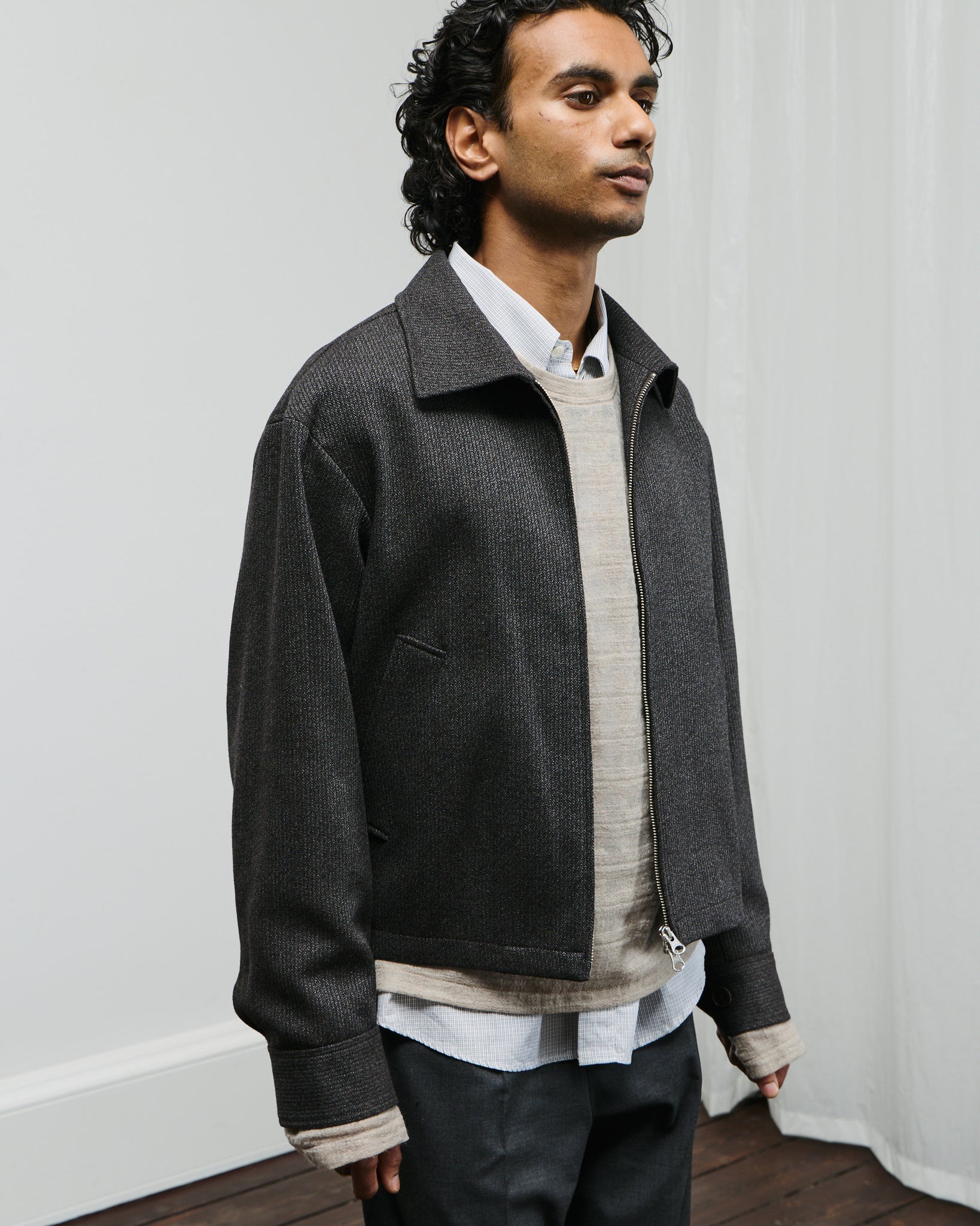 Mail Jacket - Brown Melange Stripe