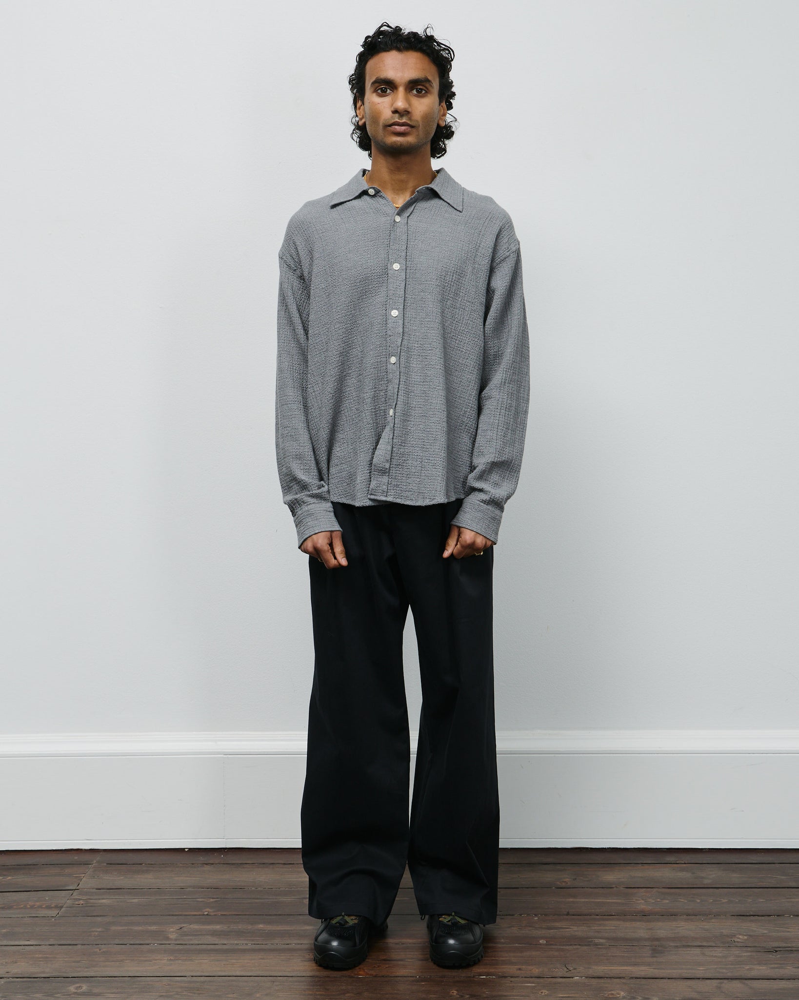 Vacation Shirt - Pavement Grey Seersucker