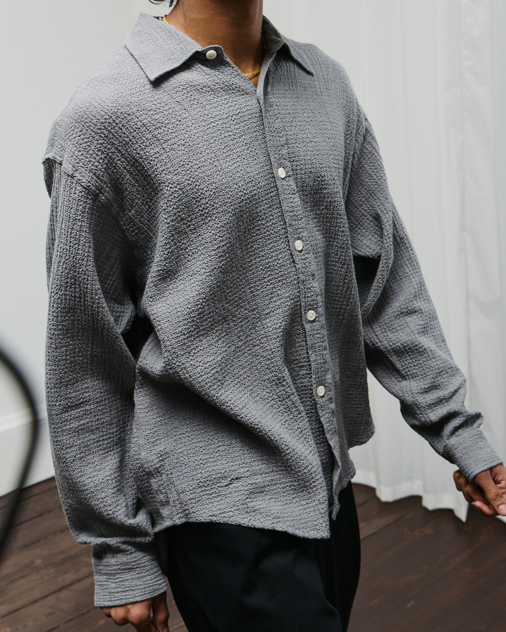 Vacation Shirt - Pavement Grey Seersucker