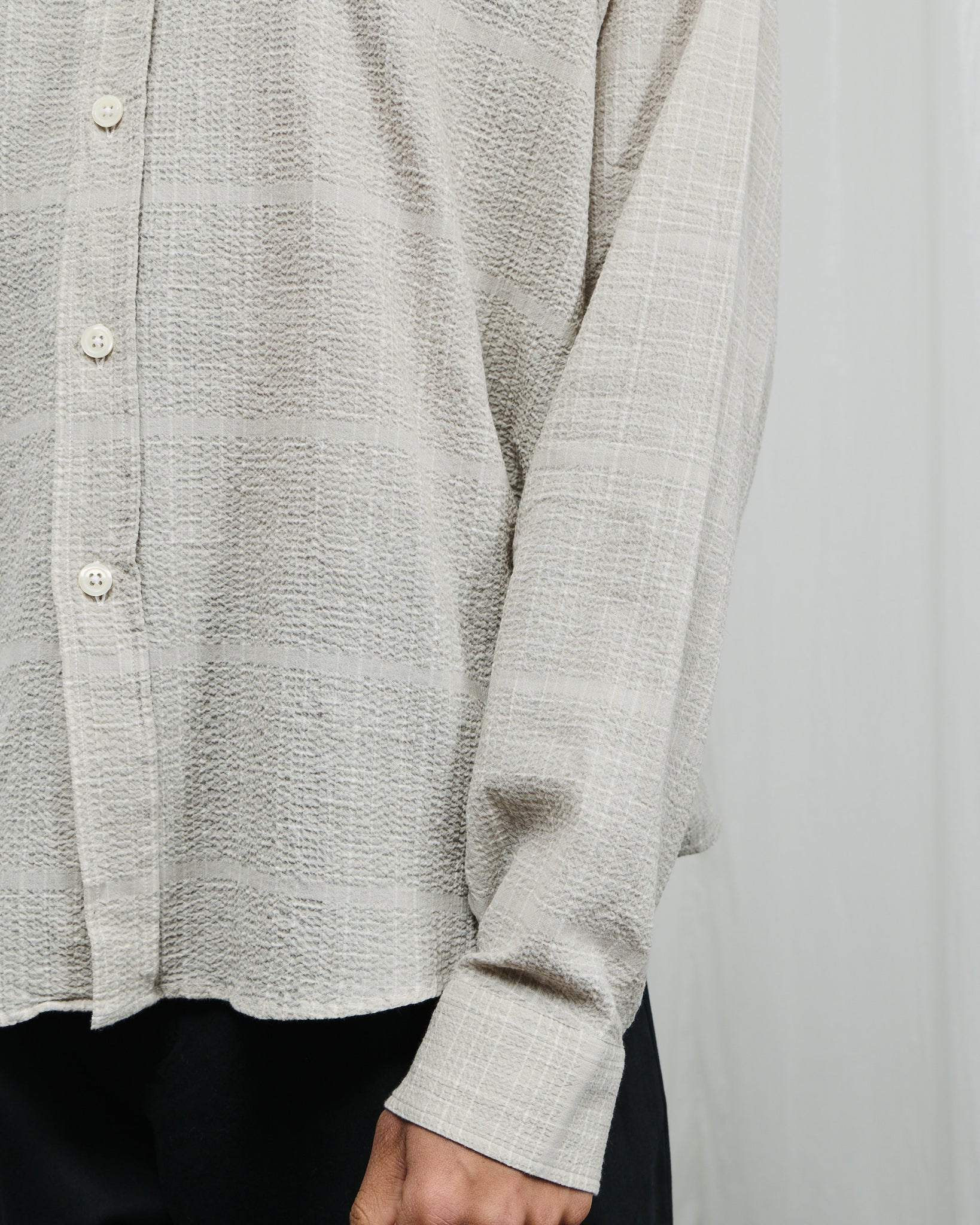 Vacation Shirt - Chalk Seersucker Check