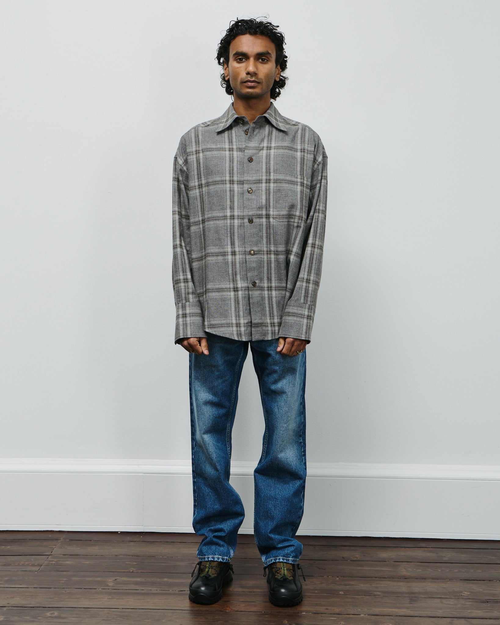 Bat Fit Shirt - Grey Check