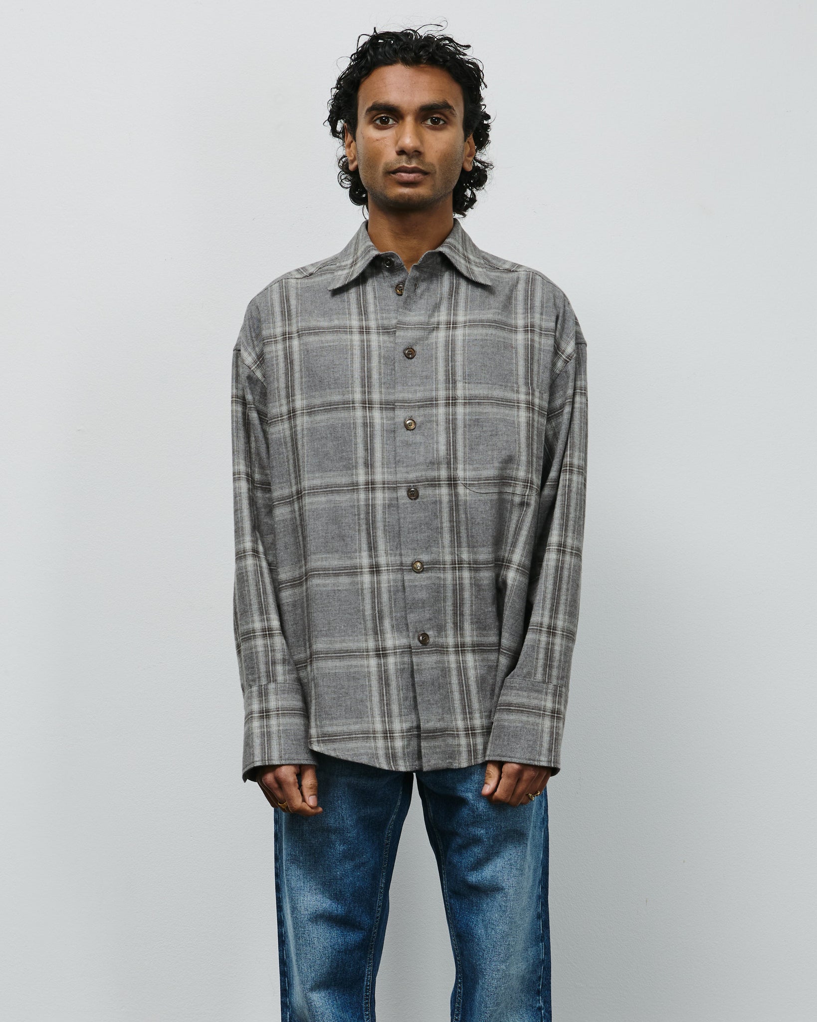 Bat Fit Shirt - Grey Check