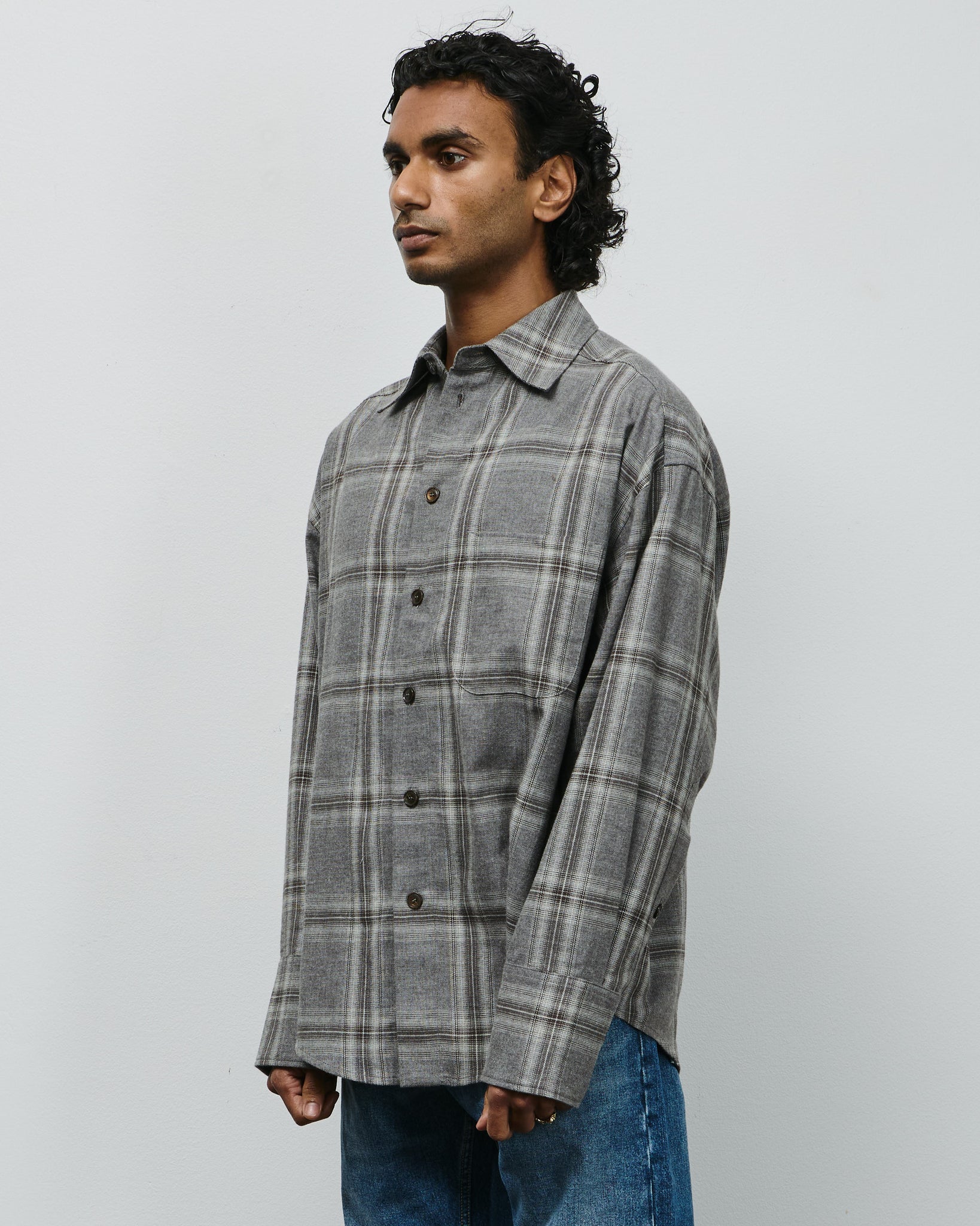 Bat Fit Shirt - Grey Check