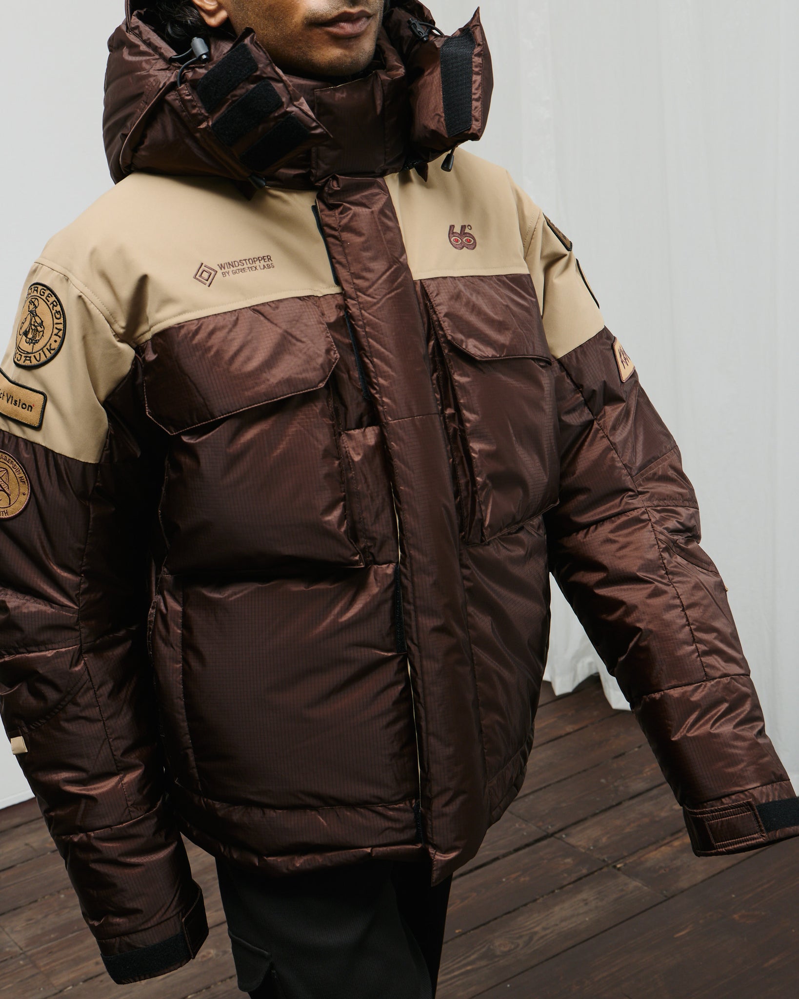 66°NxDV Tindur Down Jacket Patch - Earth Brown