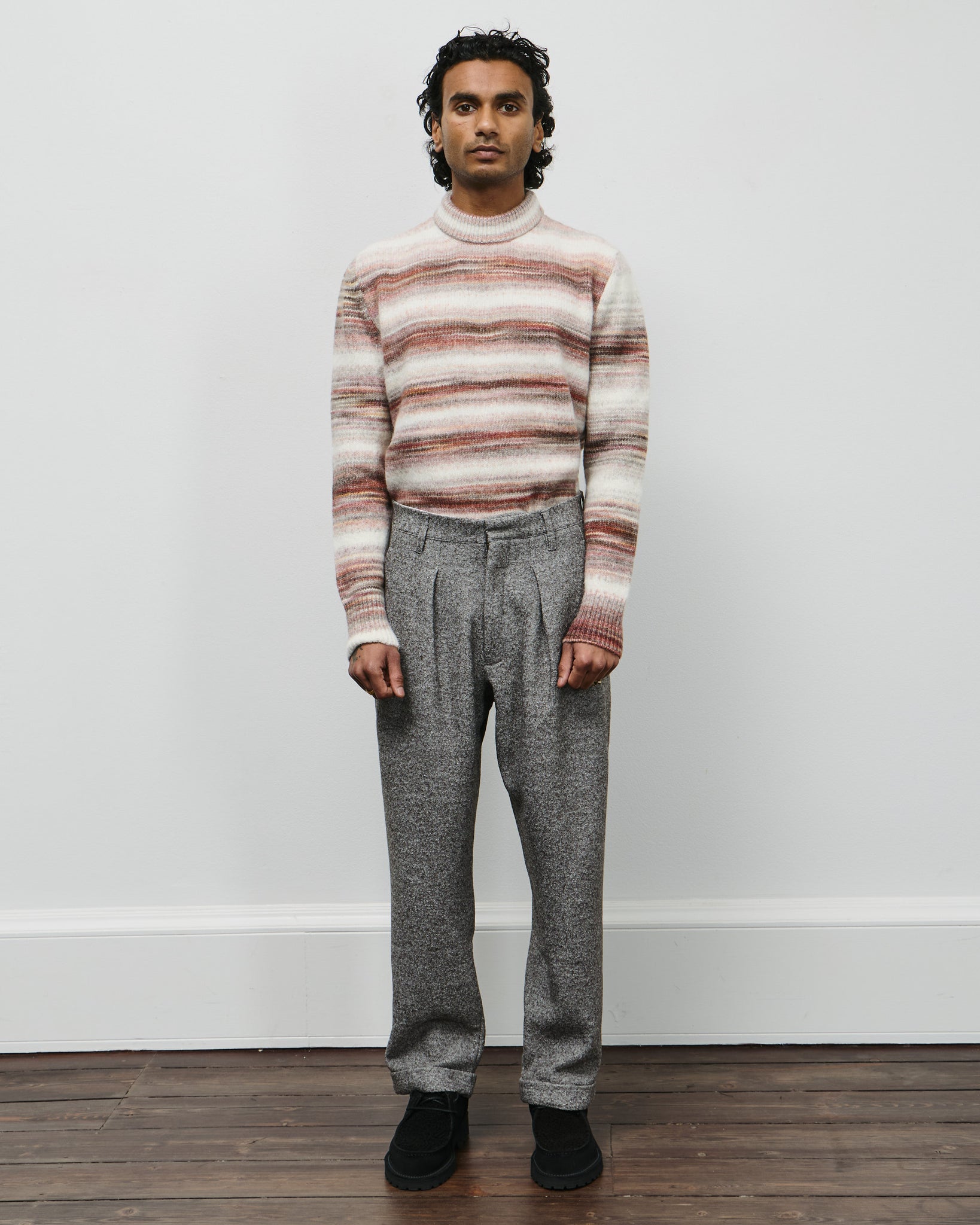 Fold Wool Chino Pants - Major Brown