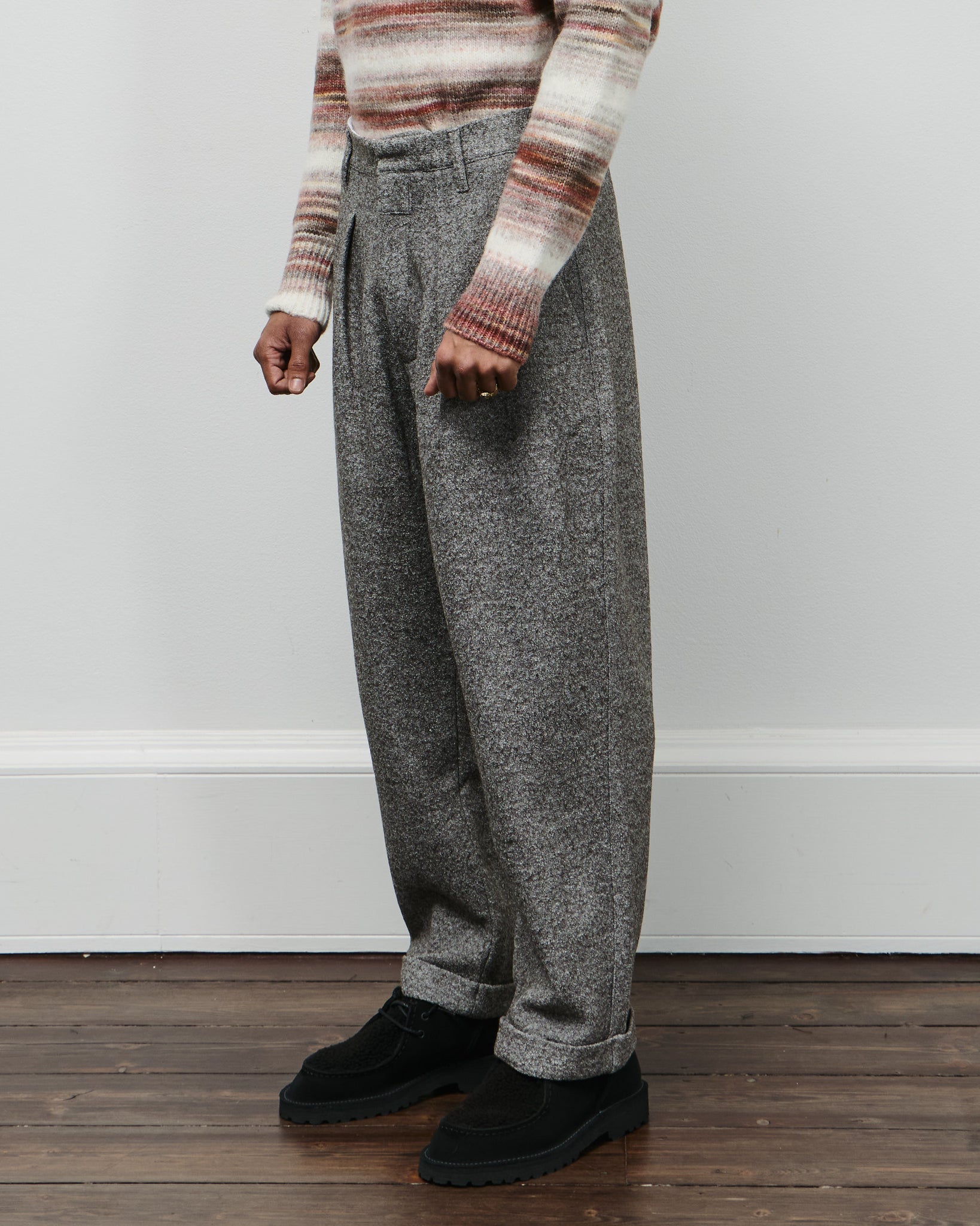 Fold Wool Chino Pants - Major Brown