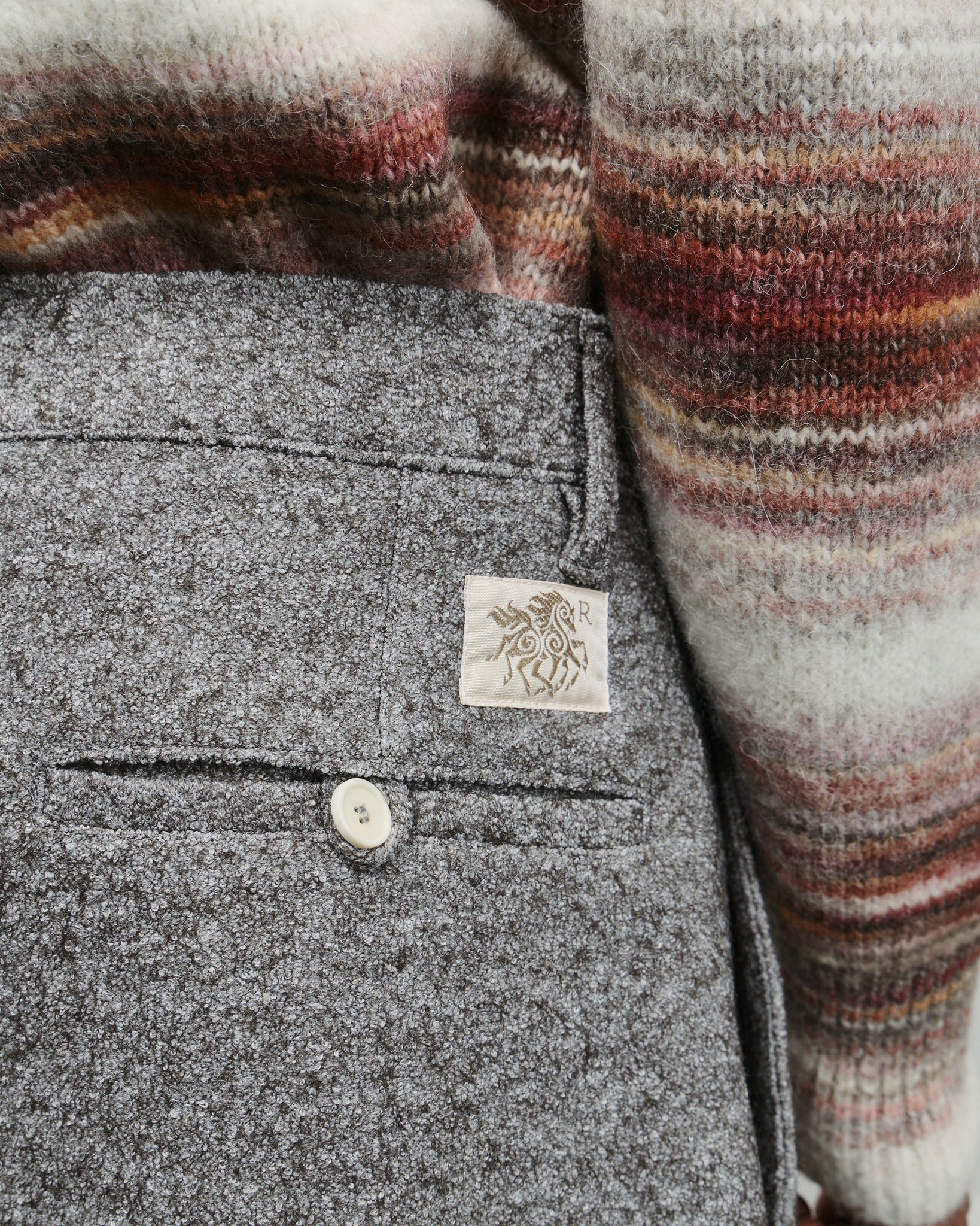 Fold Wool Chino Pants - Major Brown