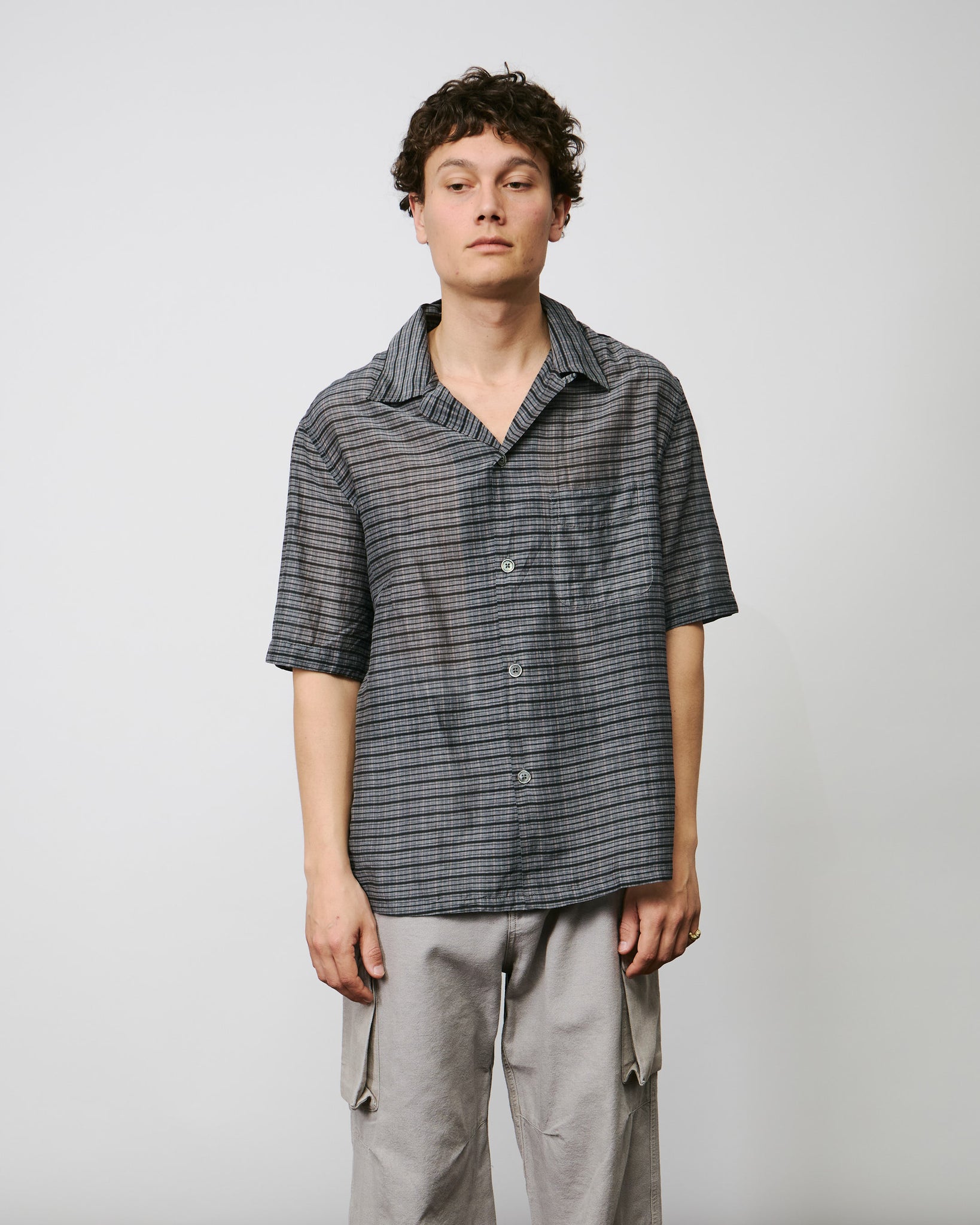 Heusen Shirt Shortsleeve - Picnic Check Cotton Silk