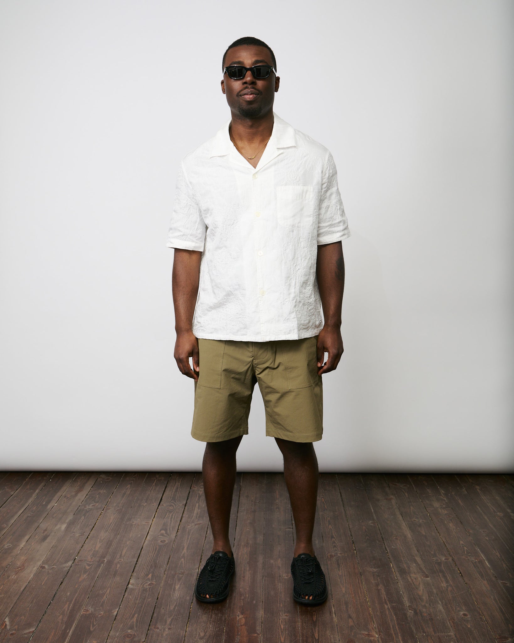 Natural Dye Fatigue Shorts - Olive