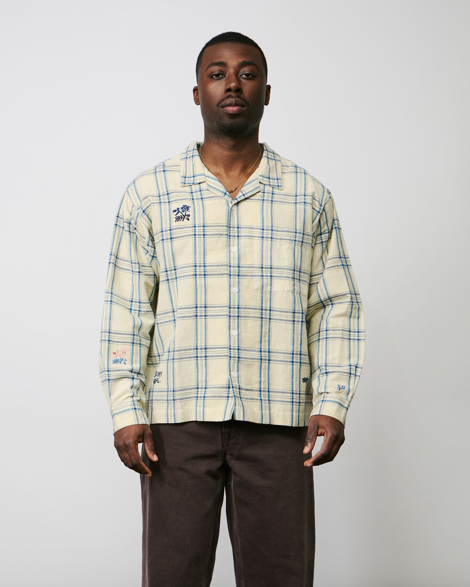 Greetings Shirt LS - French Gingham Interrupted