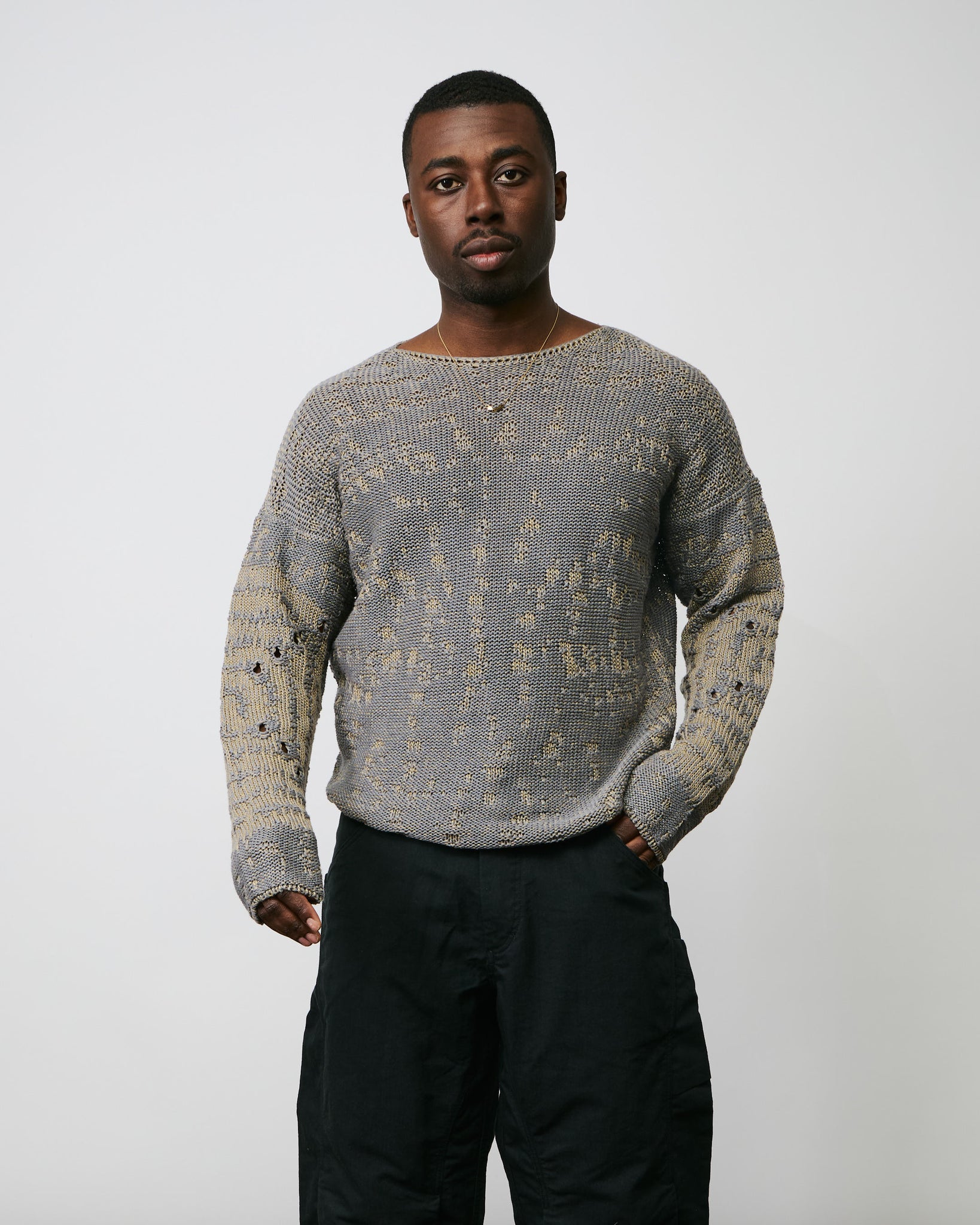 Vortex Crewneck - Beige Grey