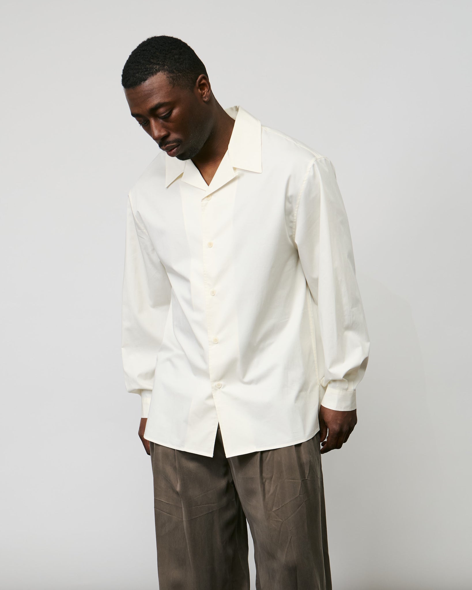 Open Collar Shirt - Ivory