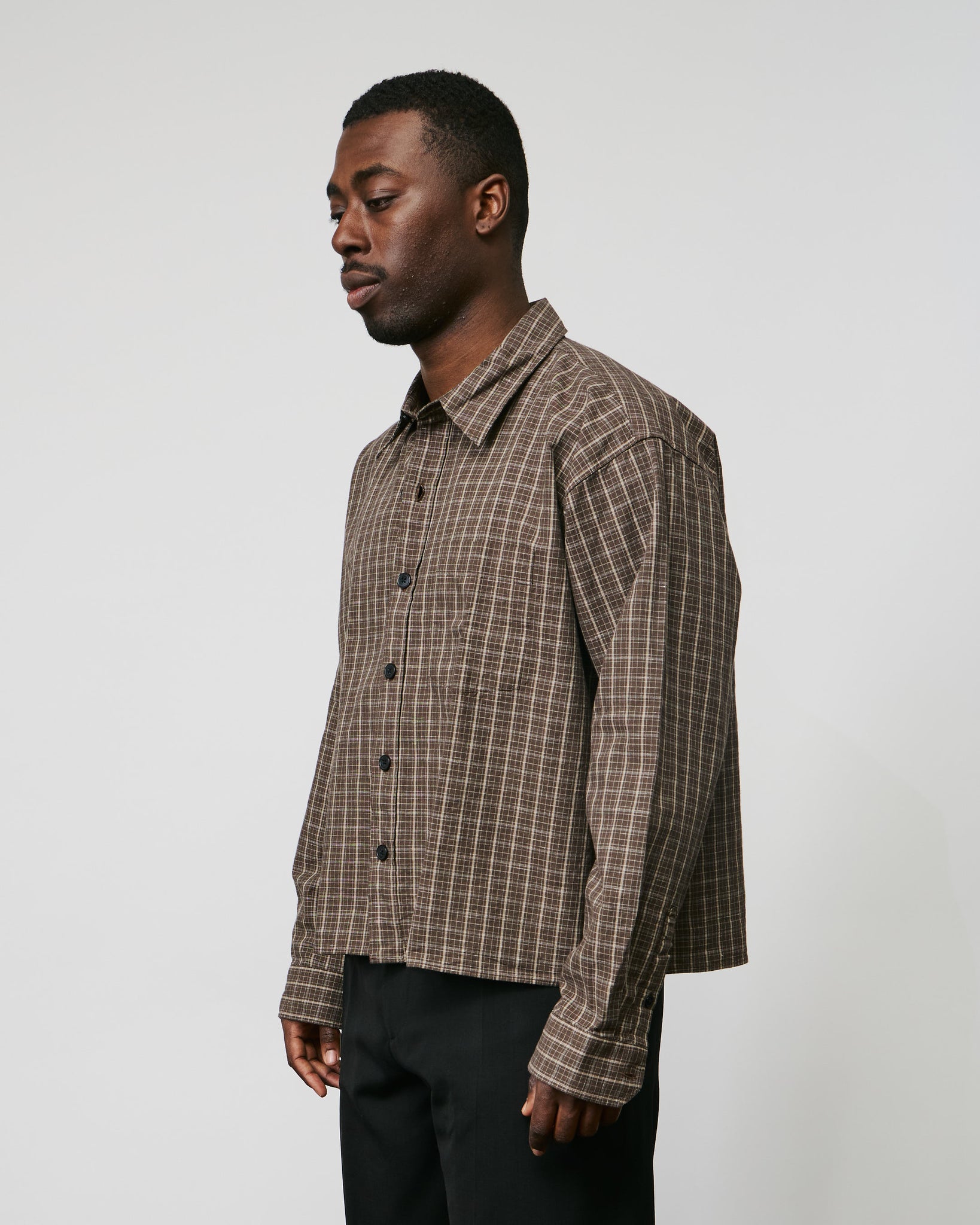 Priority Shirt - Brown Linen Check