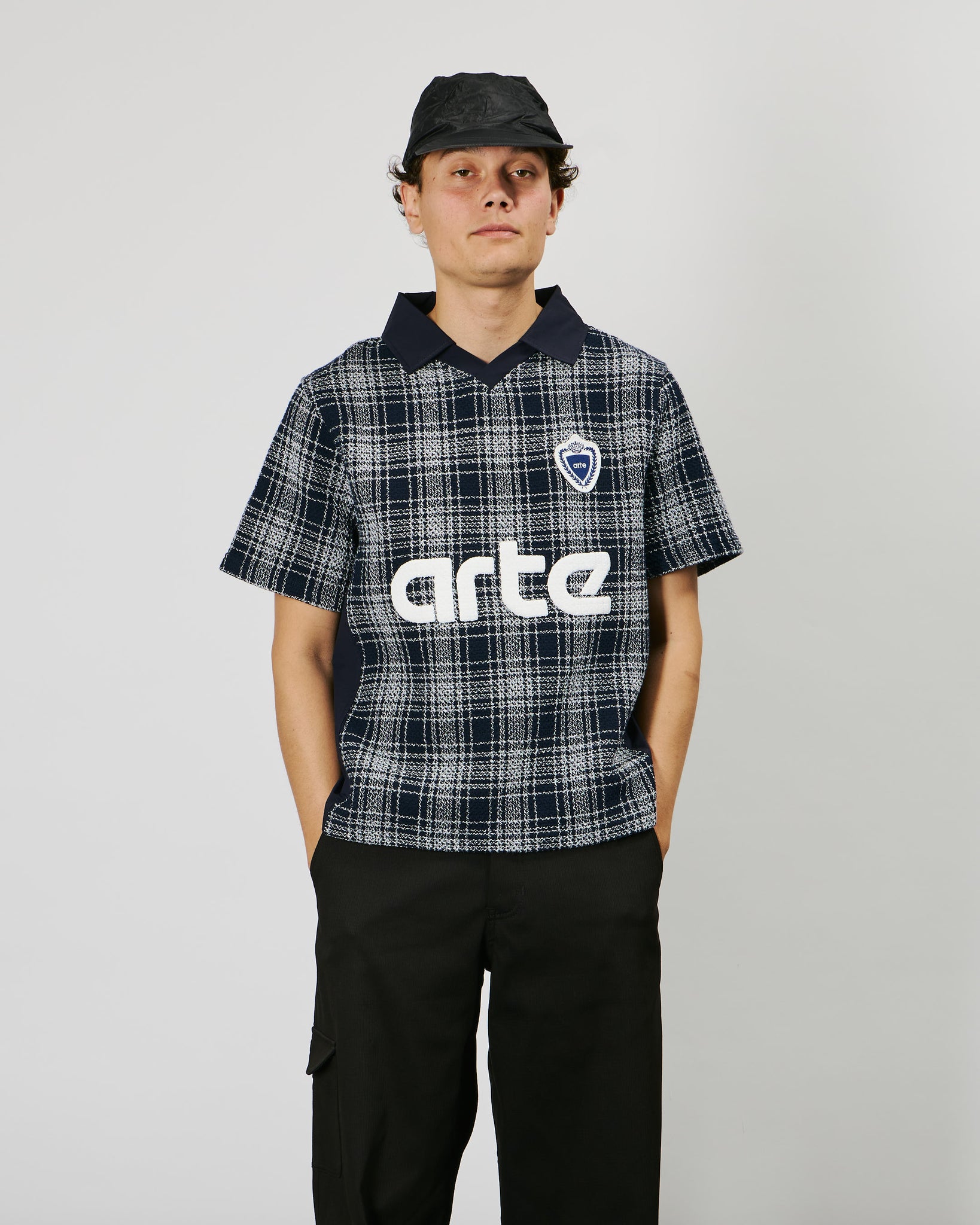 Square Collar T-shirt - Plaid