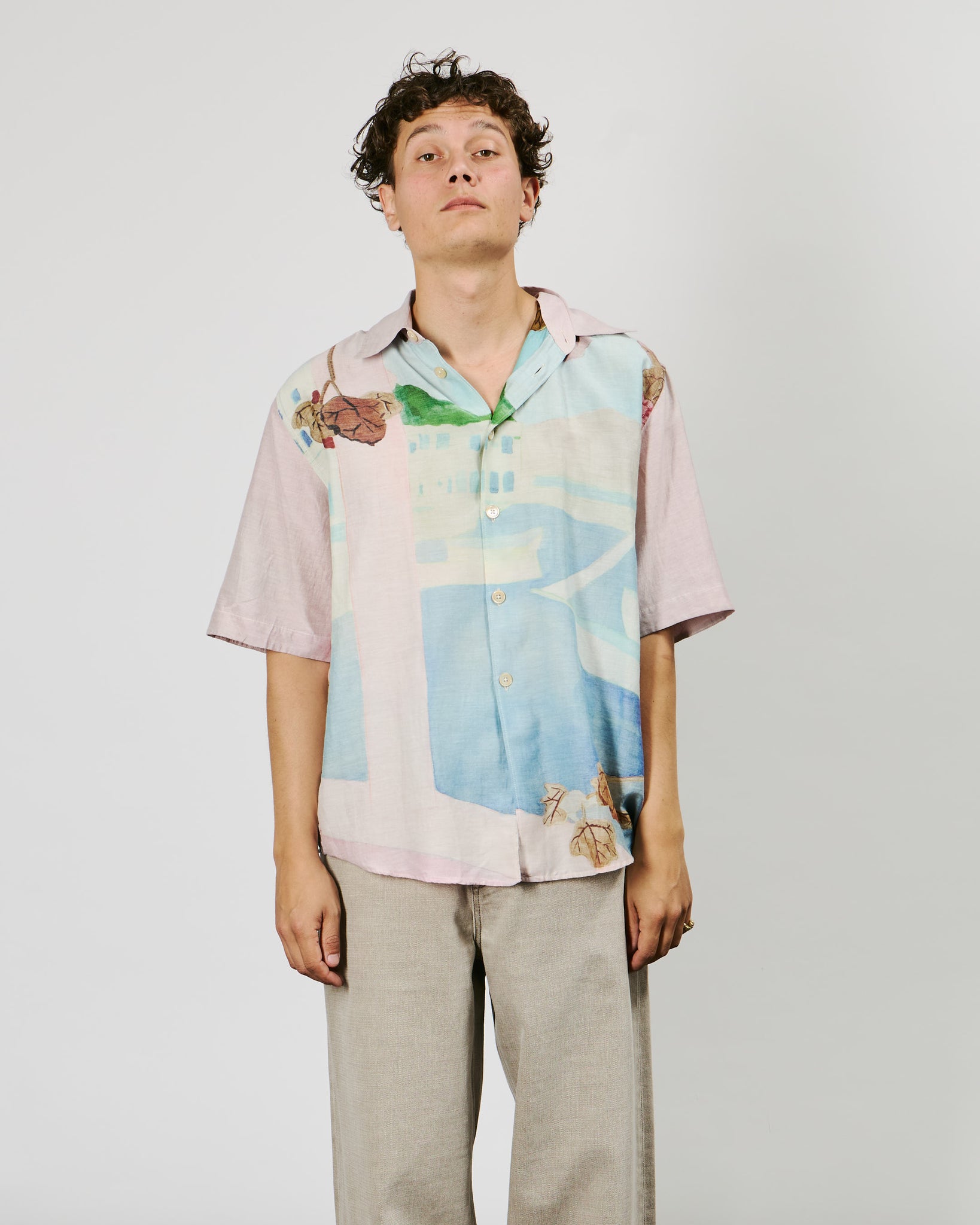 Beyond Shirt Shortsleeve - Marina Vista Print Cotton Silk