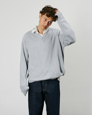 Rue V-neck - Powder Blue Cyclone Linen