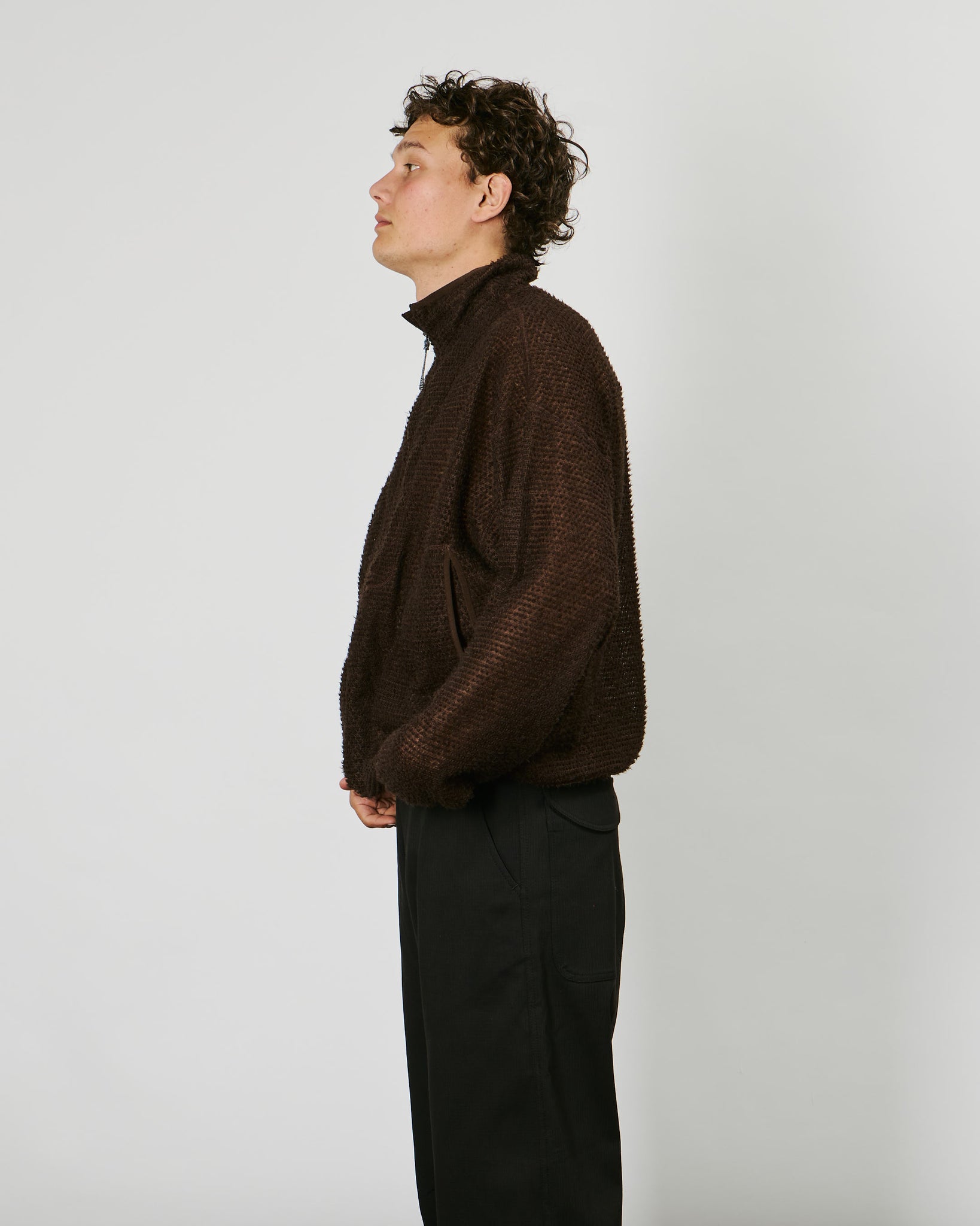 Alpha Direct Half Zip - Dark Brown