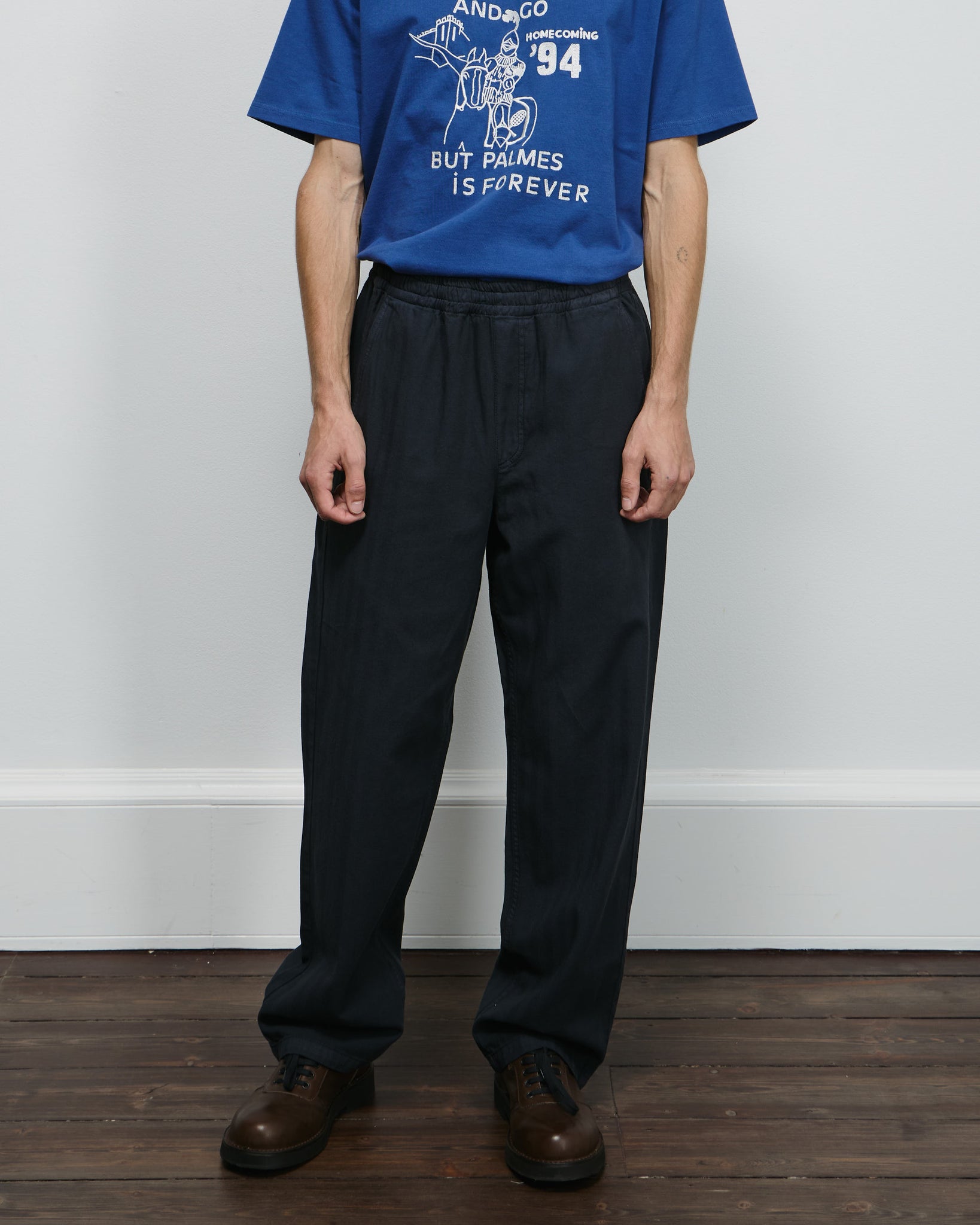 Lucien Herringbone Trousers - Black