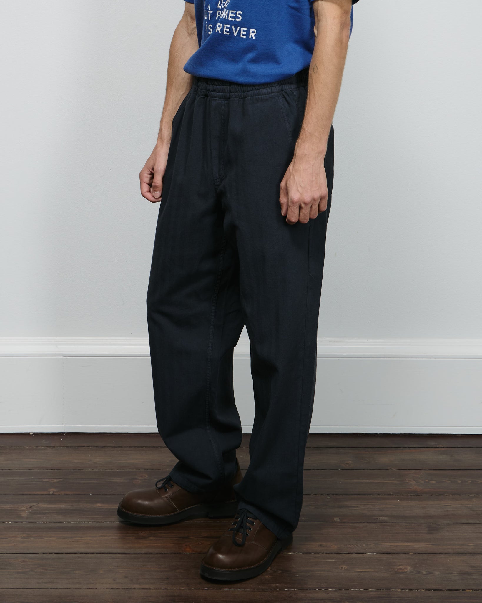 Lucien Herringbone Trousers - Black