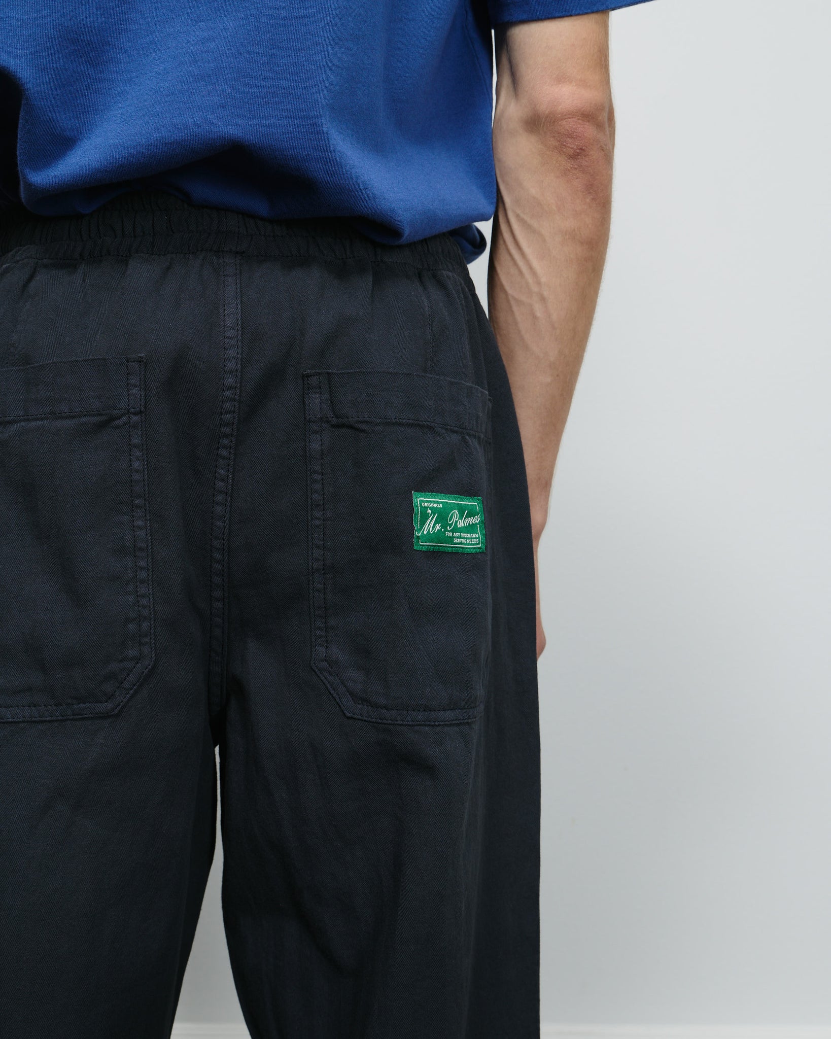 Lucien Herringbone Trousers - Black