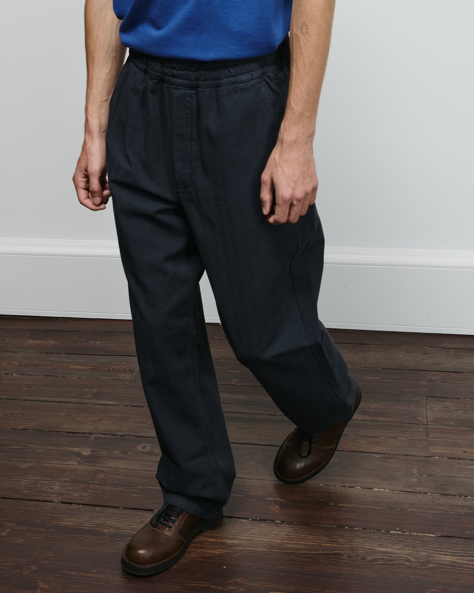 Lucien Herringbone Trousers - Black