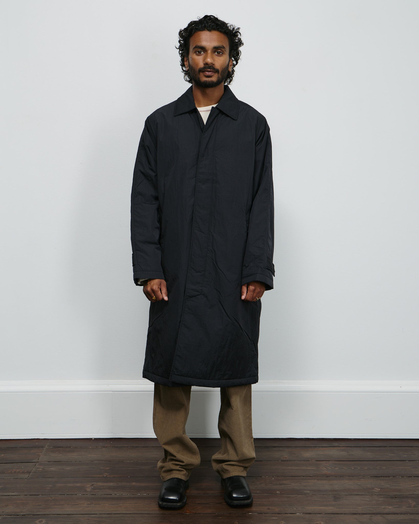 Relaxed Nylon Coat - Black