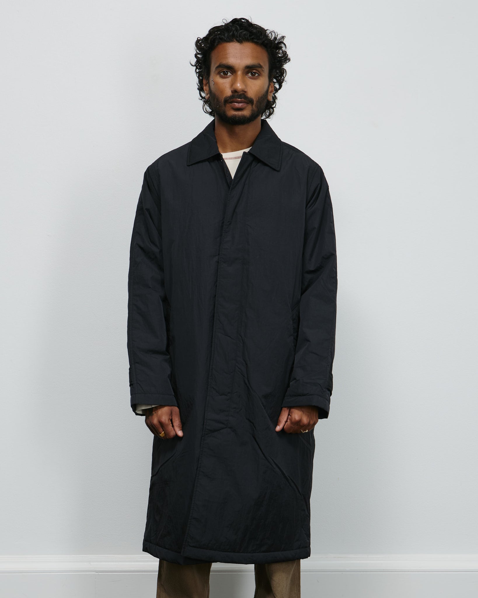 Relaxed Nylon Coat - Black