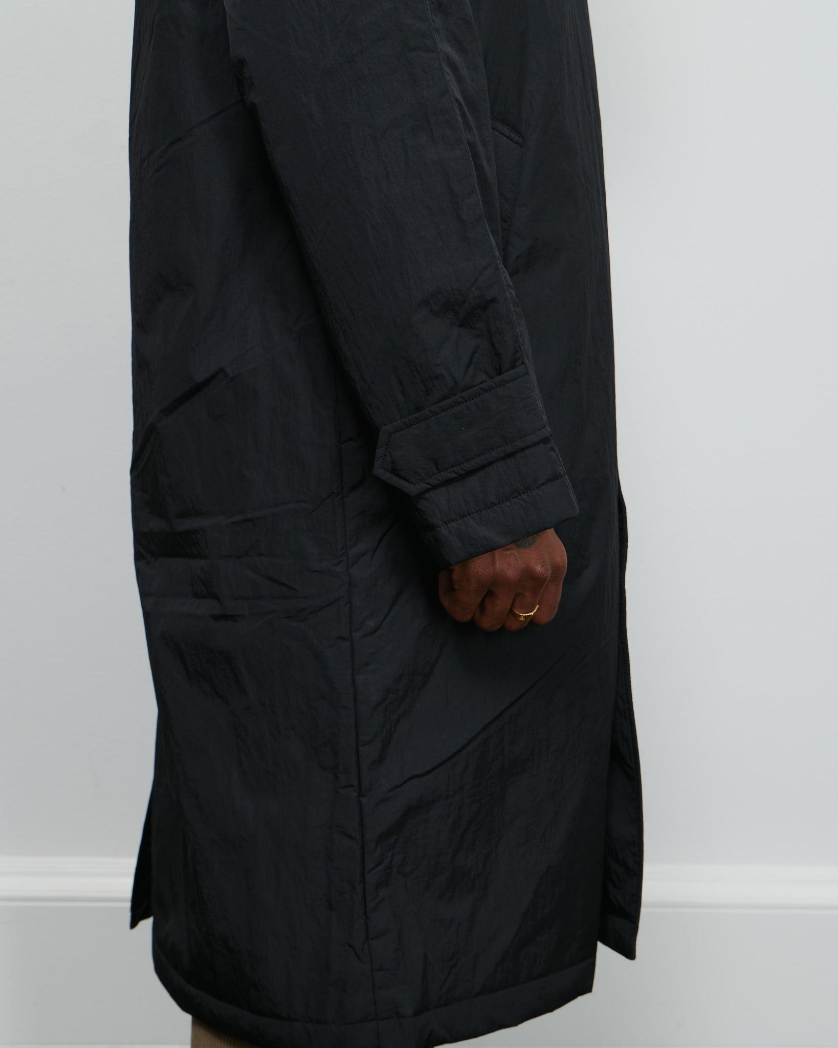 Relaxed Nylon Coat - Black