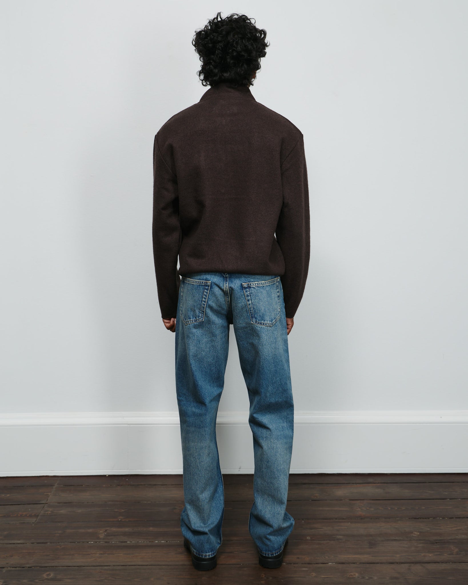 Wool Half Zip - Brown