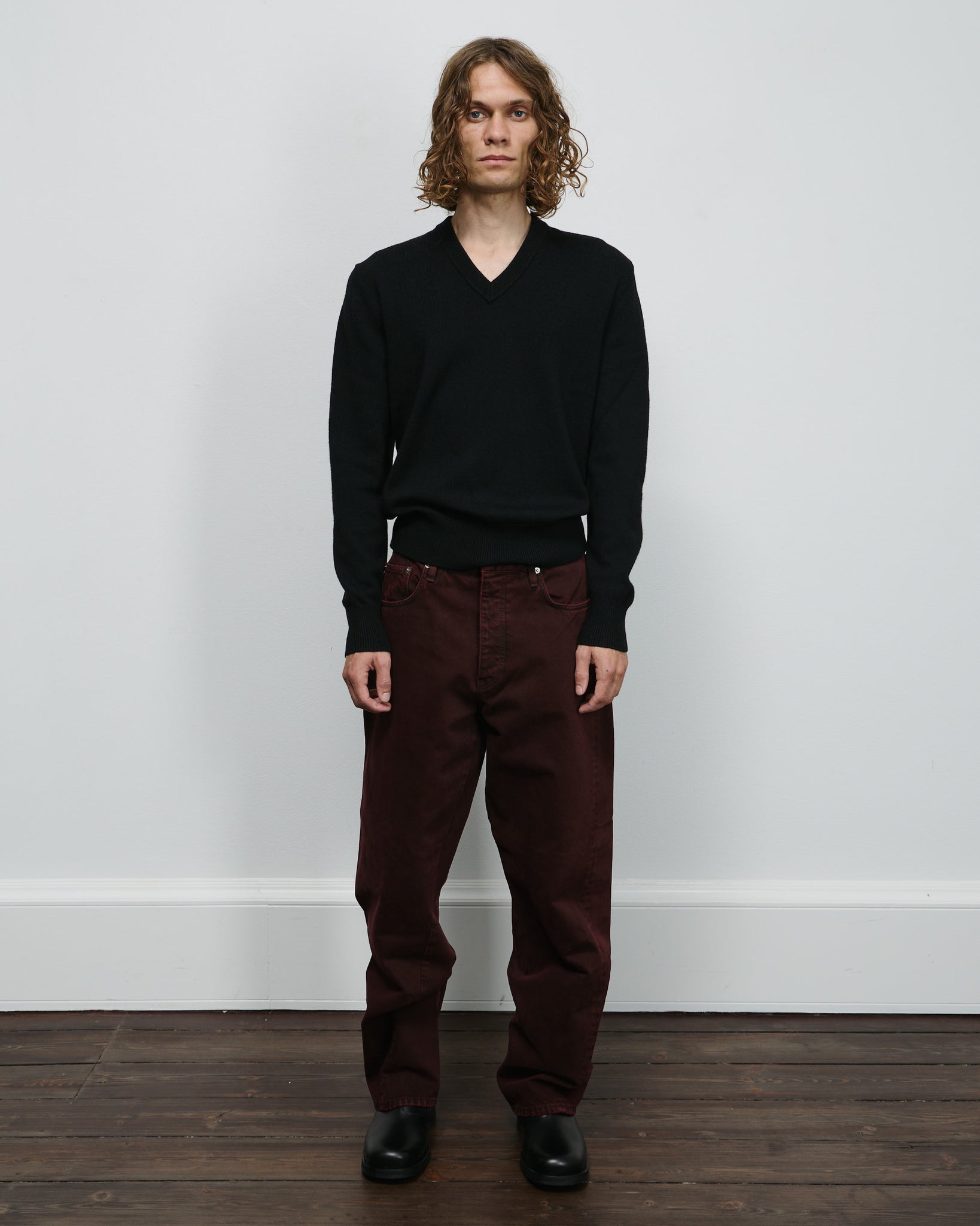 Moon Merino V-neck - Black