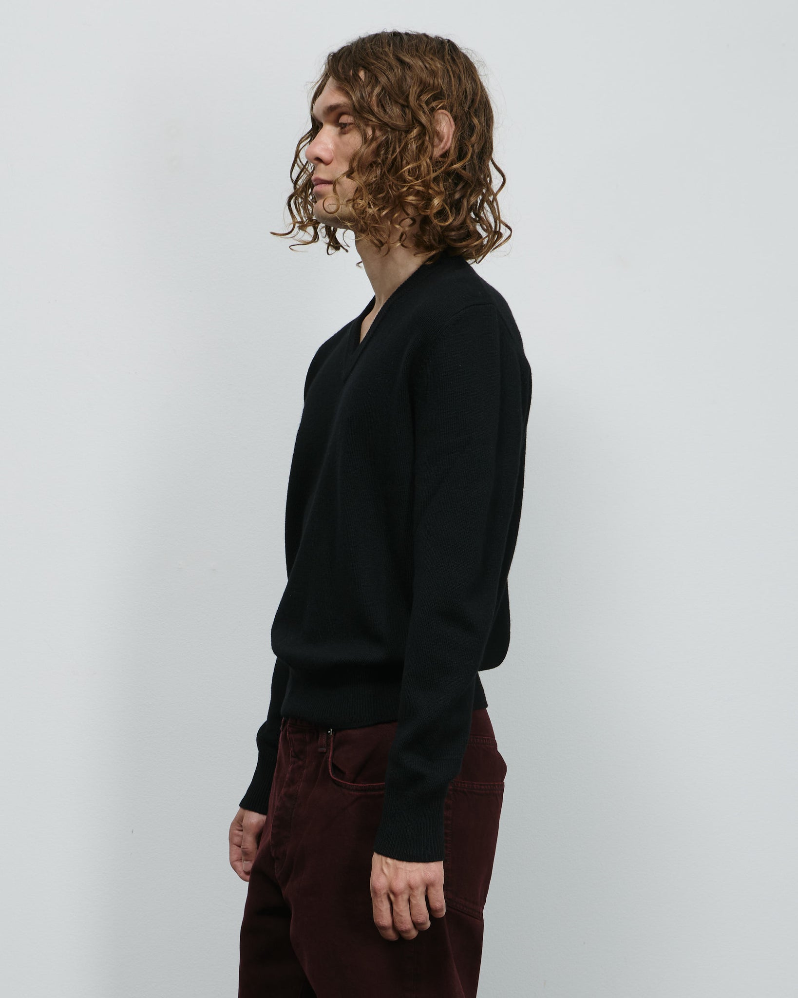 Moon Merino V-neck - Black