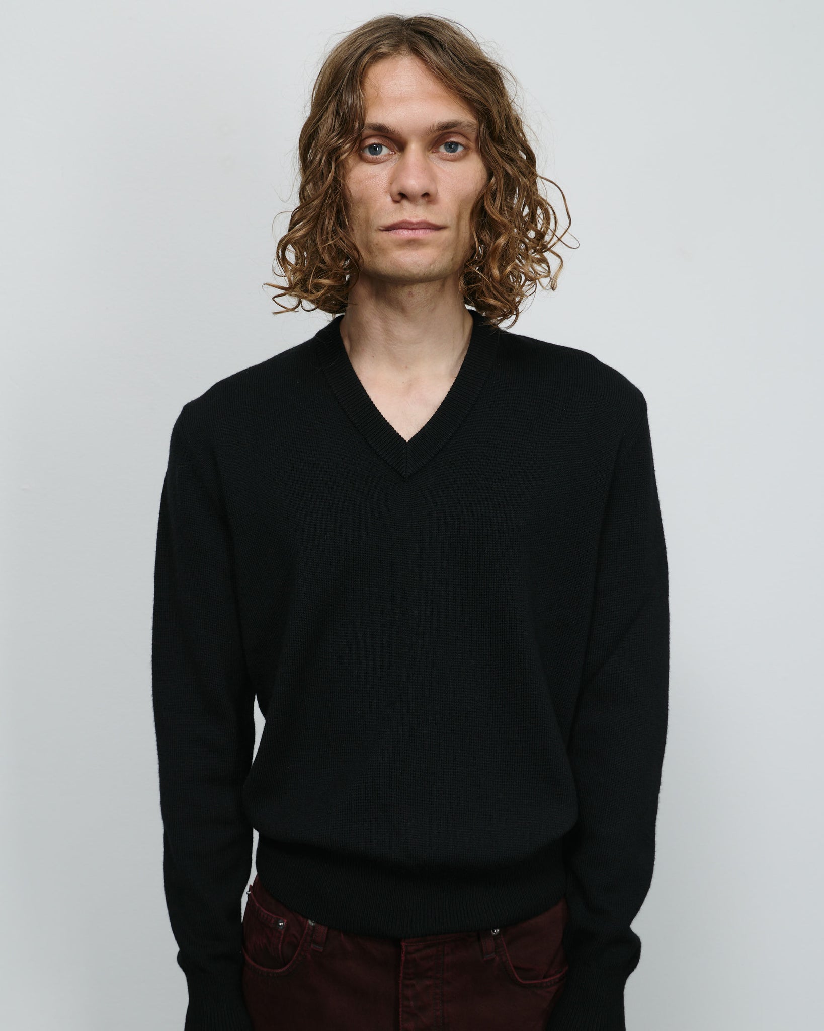 Moon Merino V-neck - Black