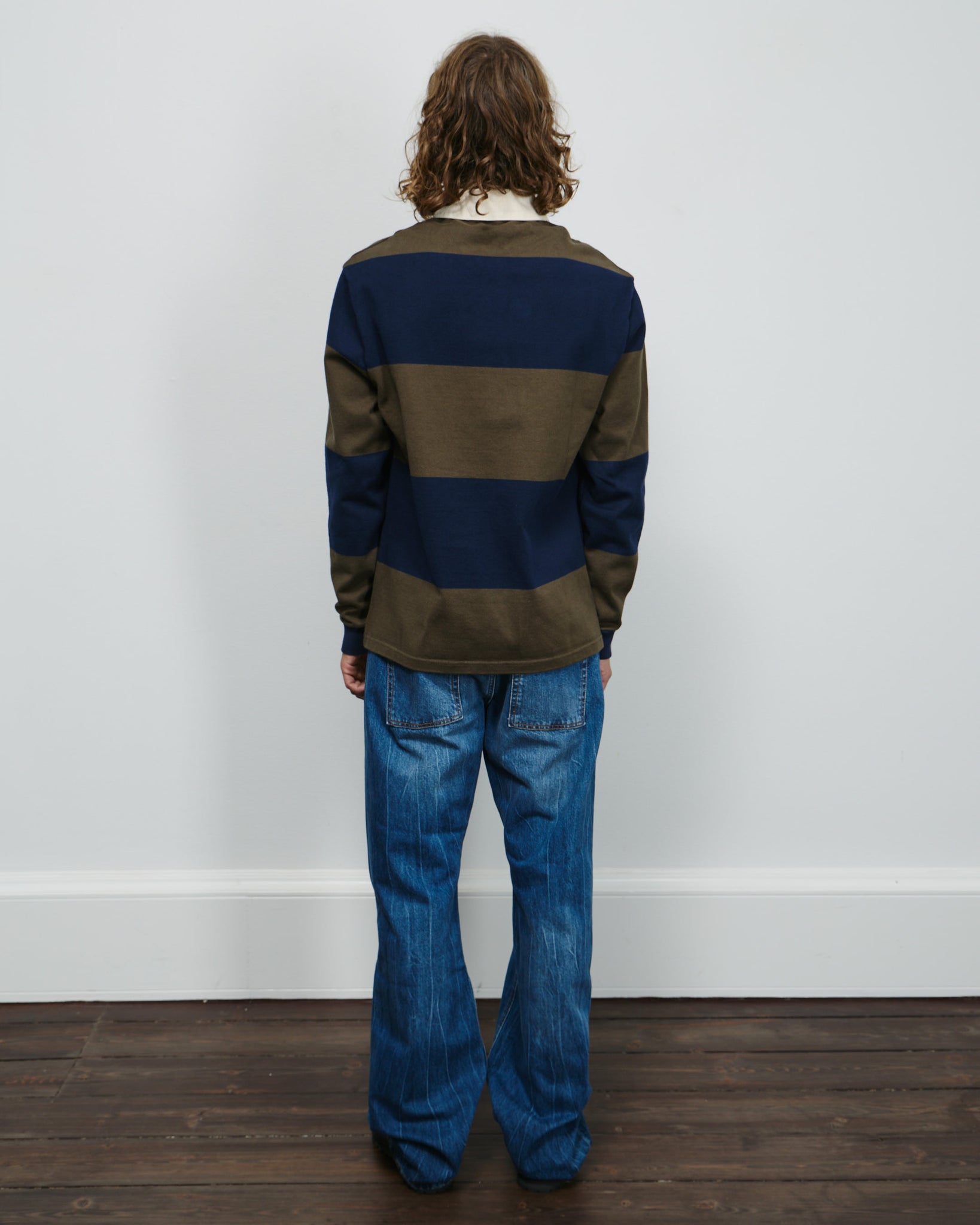 Another Rugby Polo 1.0 - Navy Brown Stripe