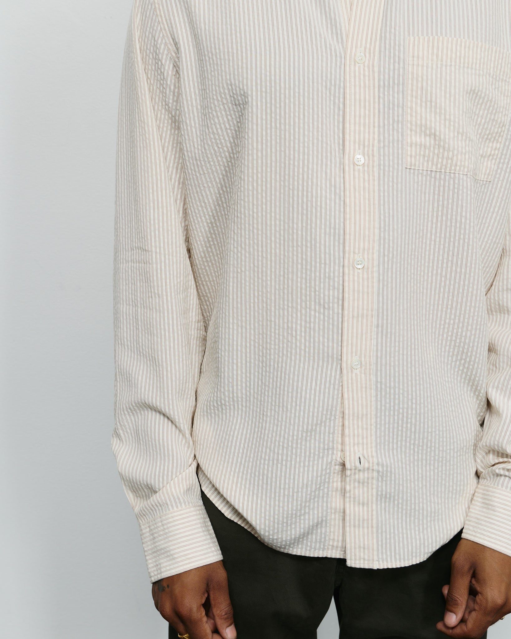 Another Shirt 1.0 - Ecru Brown Stripe