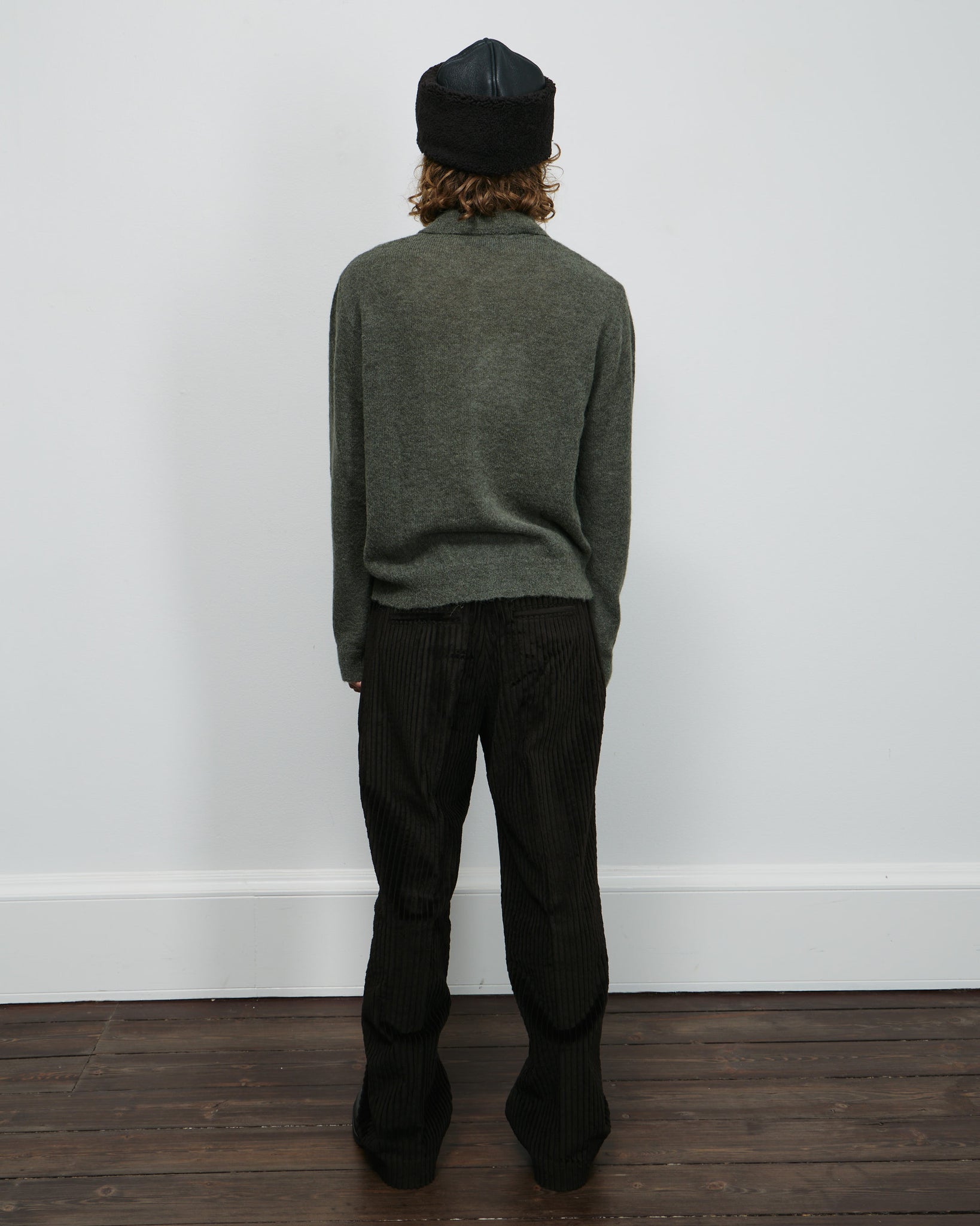 Evening Polo - Moss Green Fuzzy Alpaca