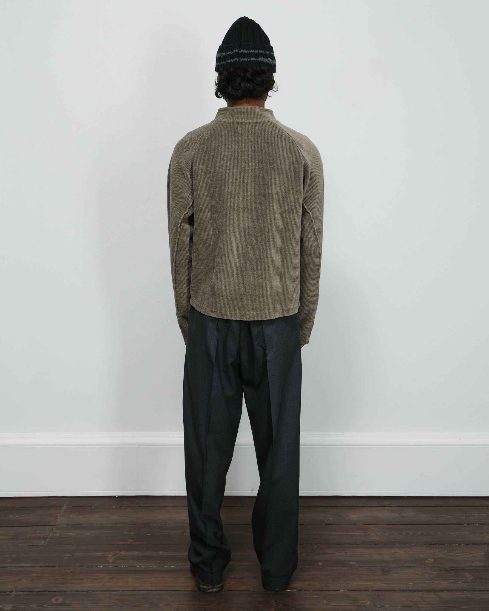 Patch Trousers - Grey Worsted Wool