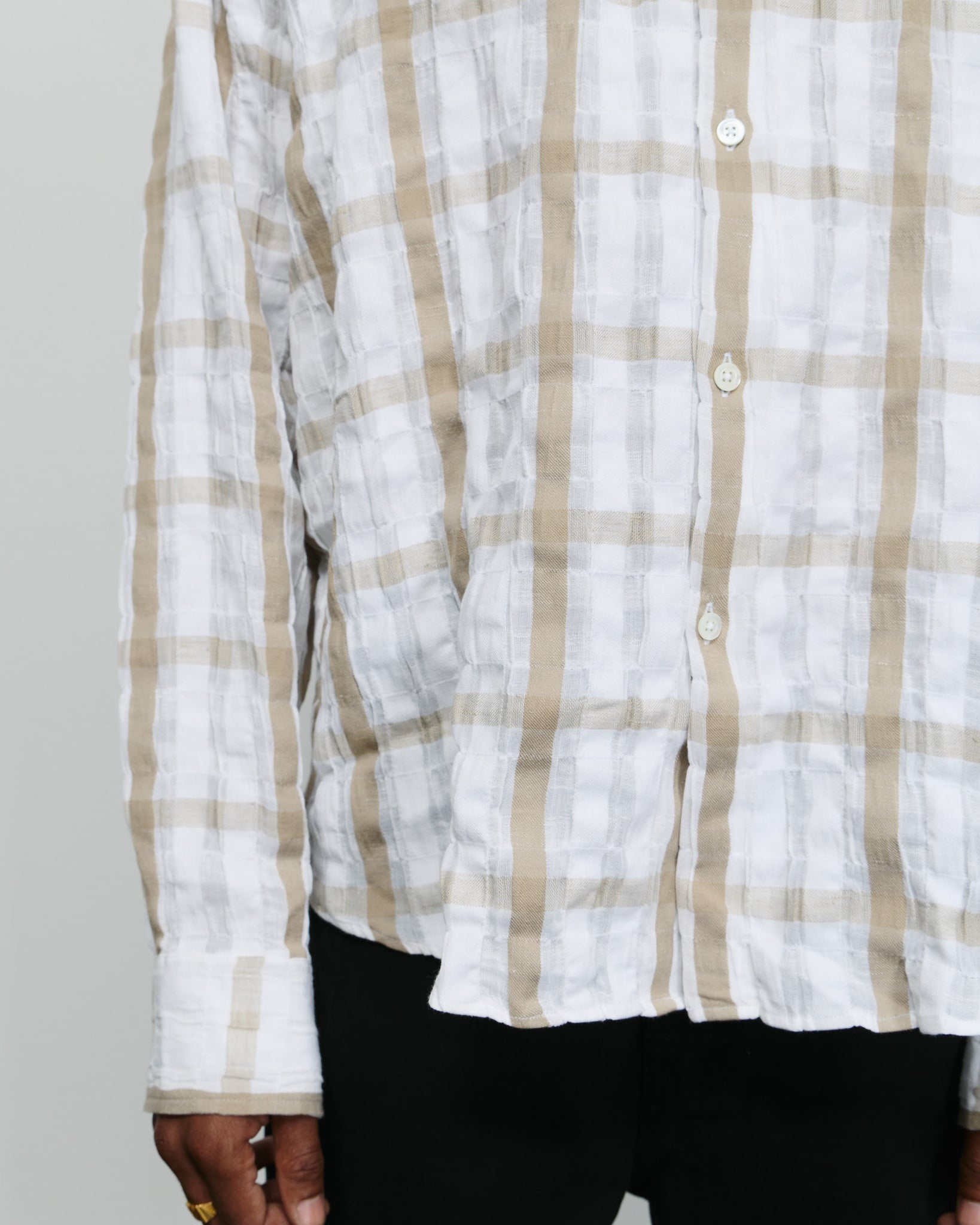 Mind Shirt - White/Brown Check