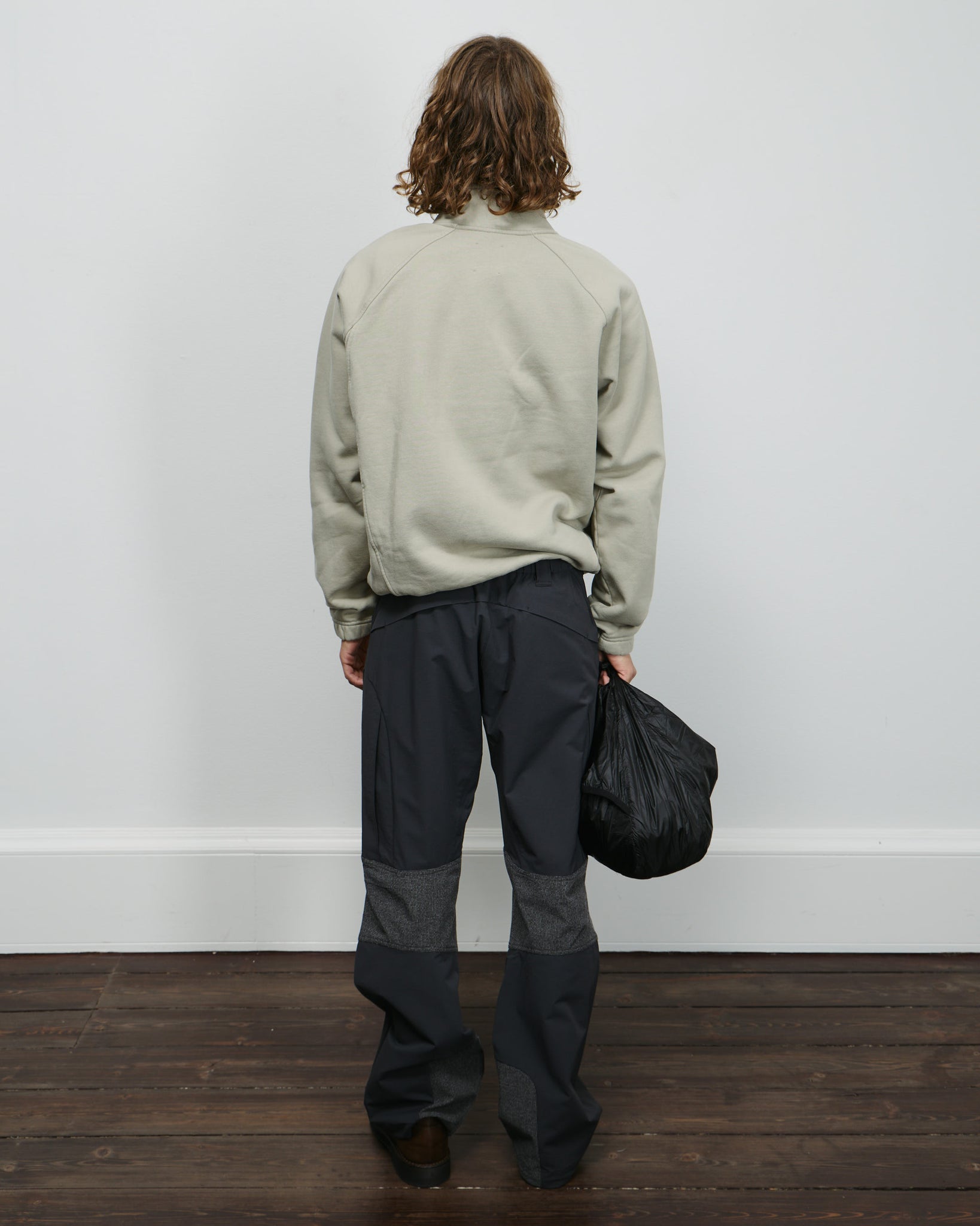 Logo 490gsm Heavy Half Zip - Light Grey