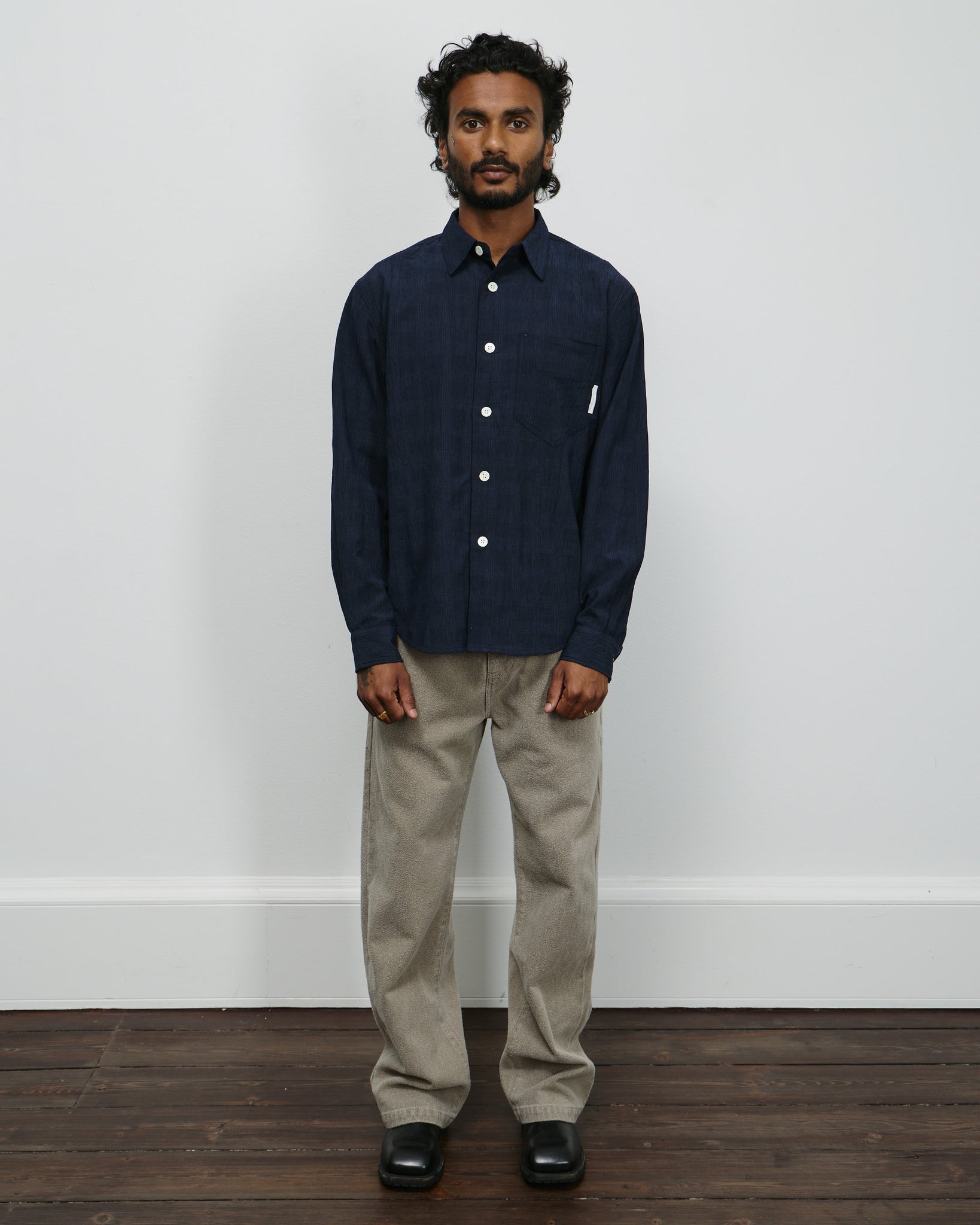 Regen® Washed Rayon Classic Shirt - Navy