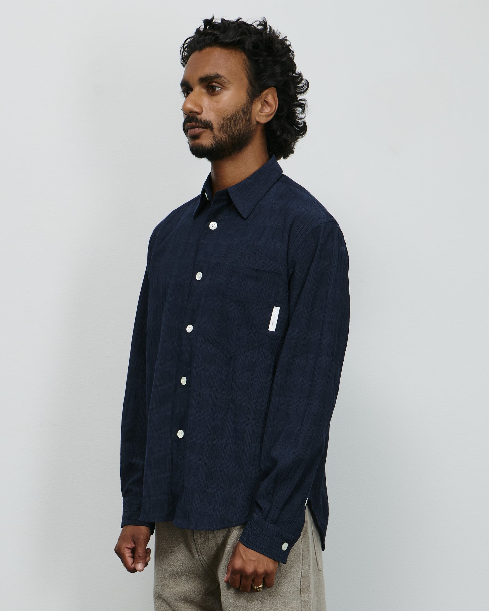 Regen® Washed Rayon Classic Shirt - Navy