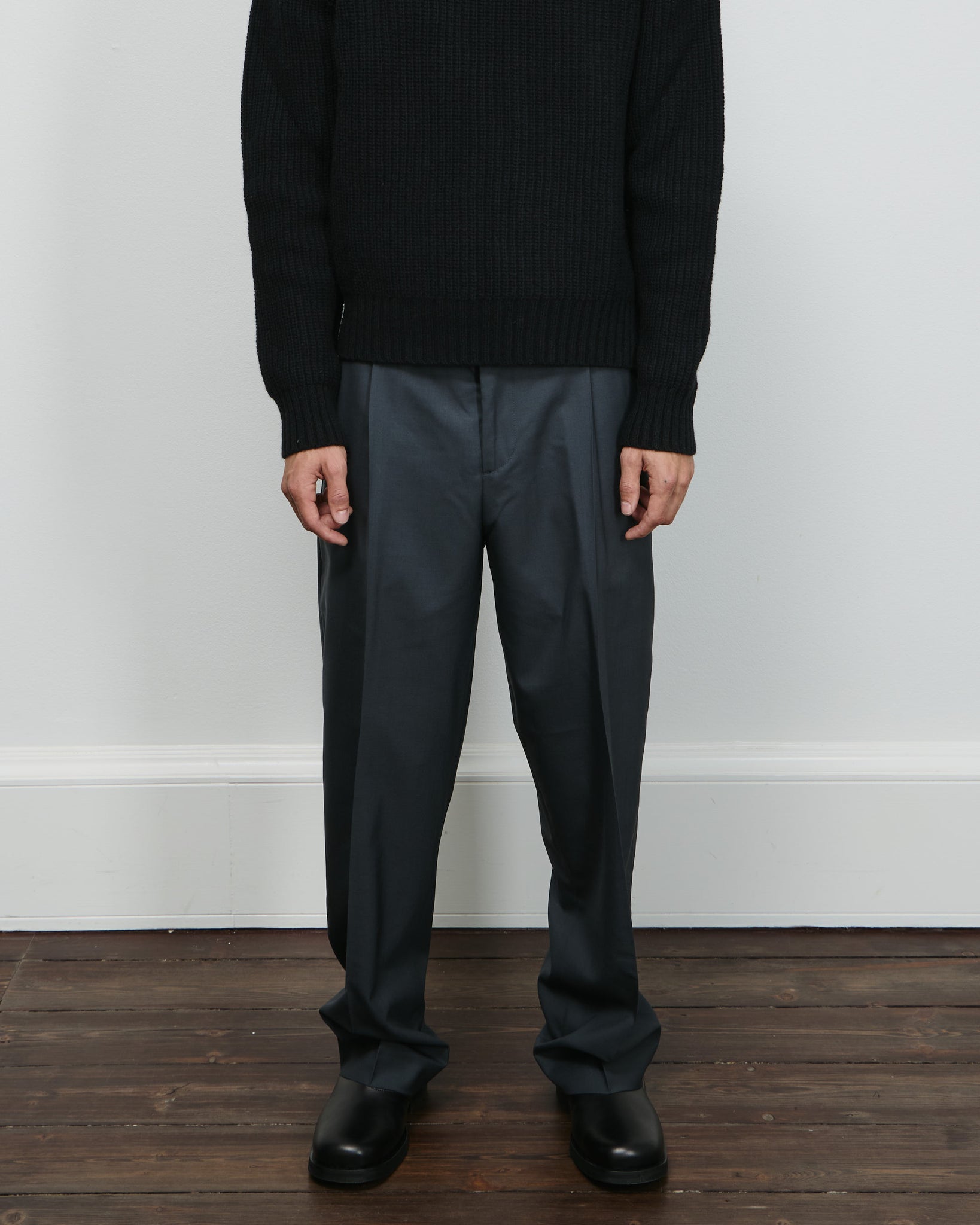 Service Trousers - Solid Grey Wool